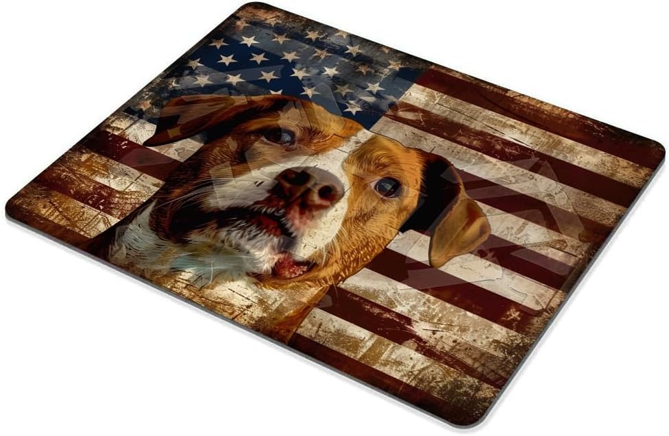 Square Mouse Pad National Flag and Cute Smiling Dog-4,Gaming Mouse Pads for Desk,Soft Computer Waterproof Non-Slip Mouse Mat