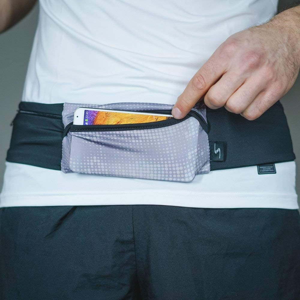 3 Pocket Adjustable Running Belt Waist Pack, Fanny Pack For Working Out With Sweat Resistant Backing, Holds All iPhone Models