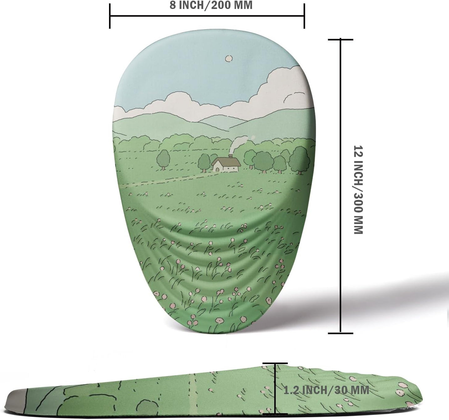 Ergonomic Mouse Pad Wrist Support, Mouse Pad with Wrist Rest, Memory Foam Massage Design & Non-Slip PU Base MousePads for Pain Relief, Desk, Office, Home, Kawaii Japanese Anime