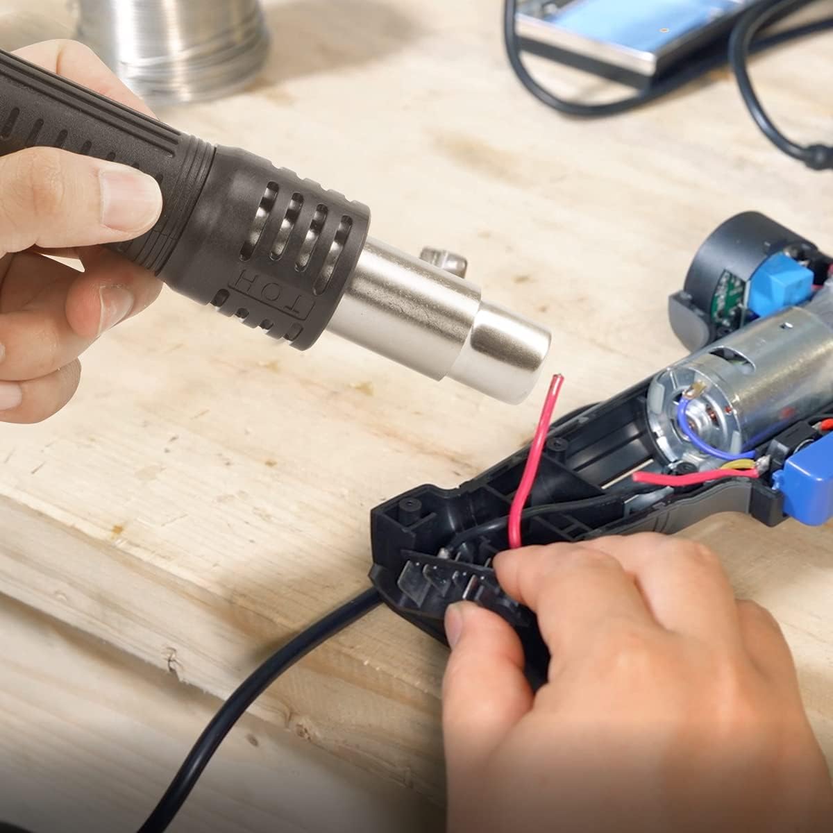 Hot Air Rework Station, Prostormer 120V Digital Display Heat Gun with 3 Sets Stored Temperature and Sleep Mode, Airflow Efficiency, Accurate Temp 100~500 ℃ (212~932°F) for Electronics Repairing