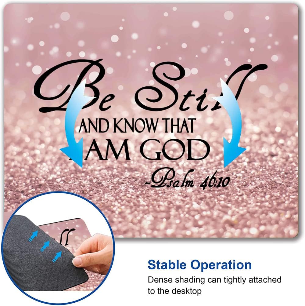 Mouse Pad, Premium-Textured Mouse Mat, Non-Slip Rubber Base Mousepad for Laptop, Computer & PC,9.5×7.9 in,Bible Be Still