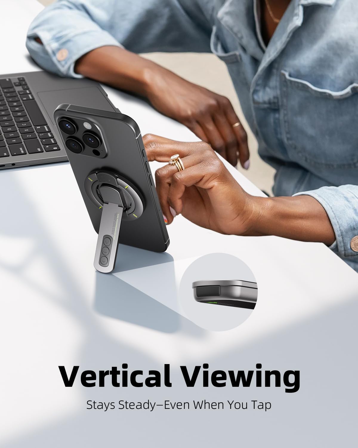 TODI for MagSafe Phone Grip Stand, 3-in-1 Magnetic Finger Ring Holder with Double-Sided Magnet, Fidget Toy Design, Magnetic Phone Stand for iPhone 16/15/14/13/12 Series