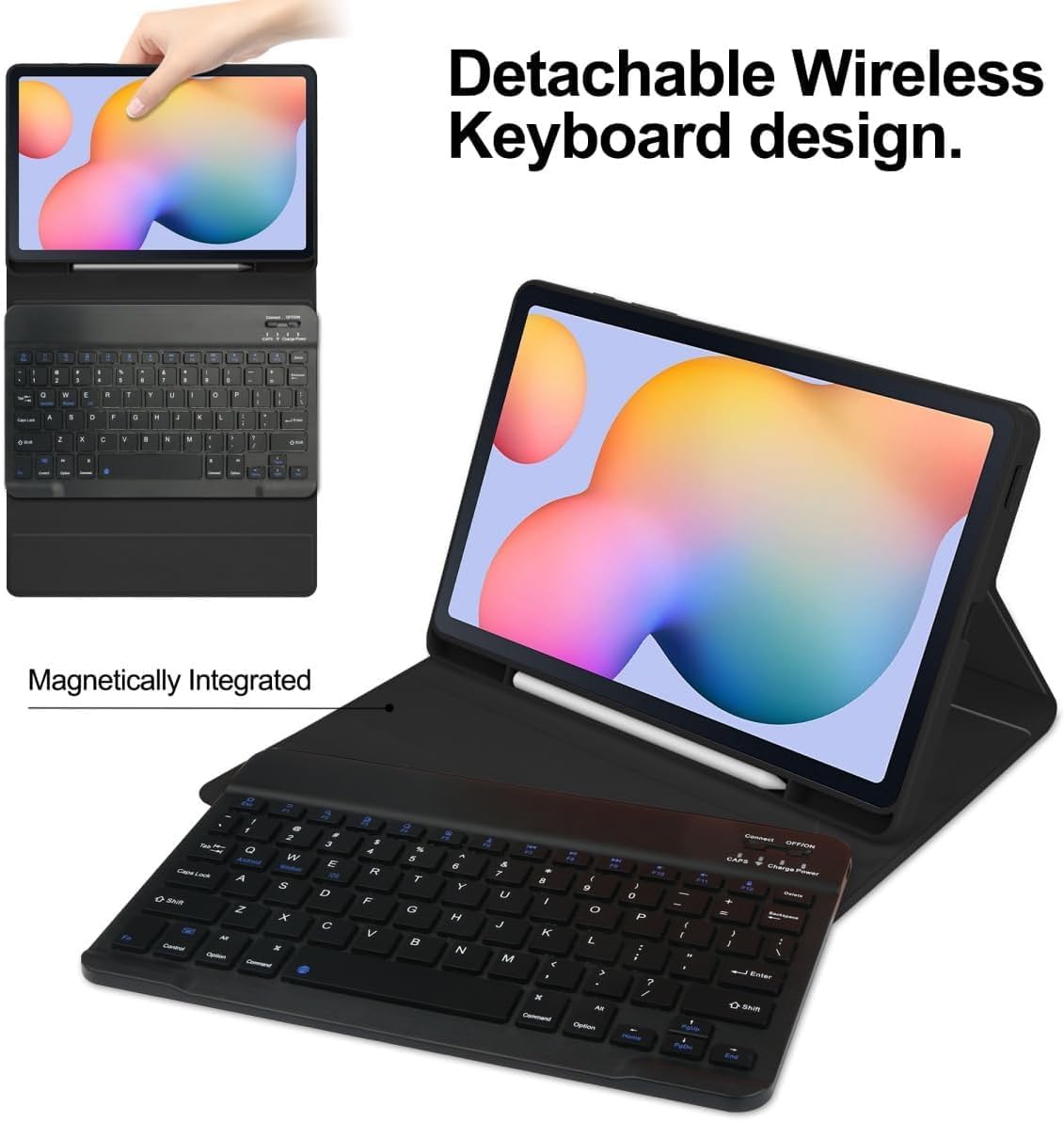 Keyboard Case for iPad Air 11-inch M3/M2 (2025/2024)/ Air 5th 4th Generation 10.9" with Mouse and Rainbow Backlit Magnetic Detachable Bluetooth Keyboard Cover,Purple