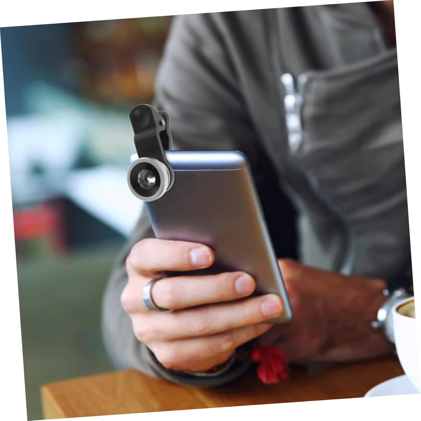 Portable Cell Phone Camera Lens Super Wide Angle Lens Macro Lens Fisheye Lens Clip on 3 in 1 Mobile Phone Lens Compatible for iPhone 6S/7/8/X (Silver)