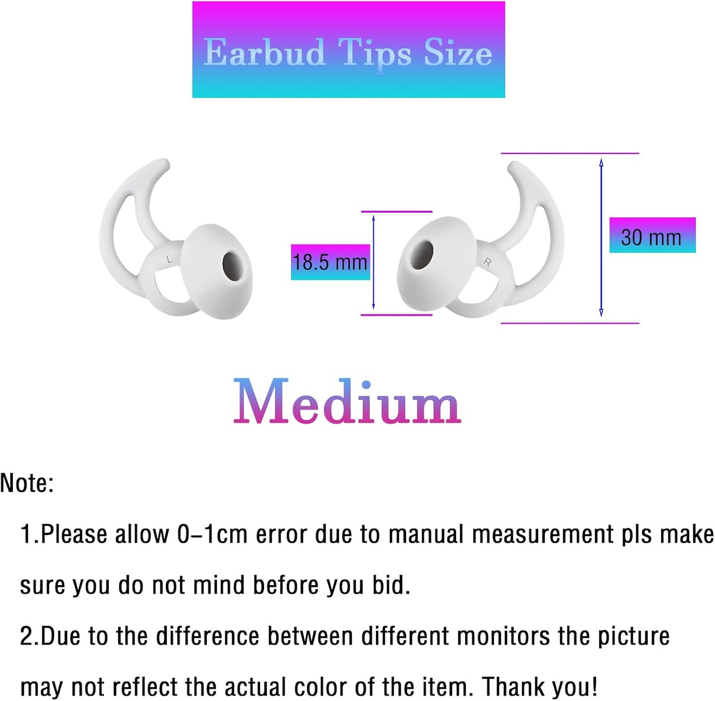 Medium Earbud Replacement Tips Silicone Ear Bud Tips Compatible with Bose Quietcomfort and Sport Headphone Ear Tips Earbud Cap 3 Pairs S M L