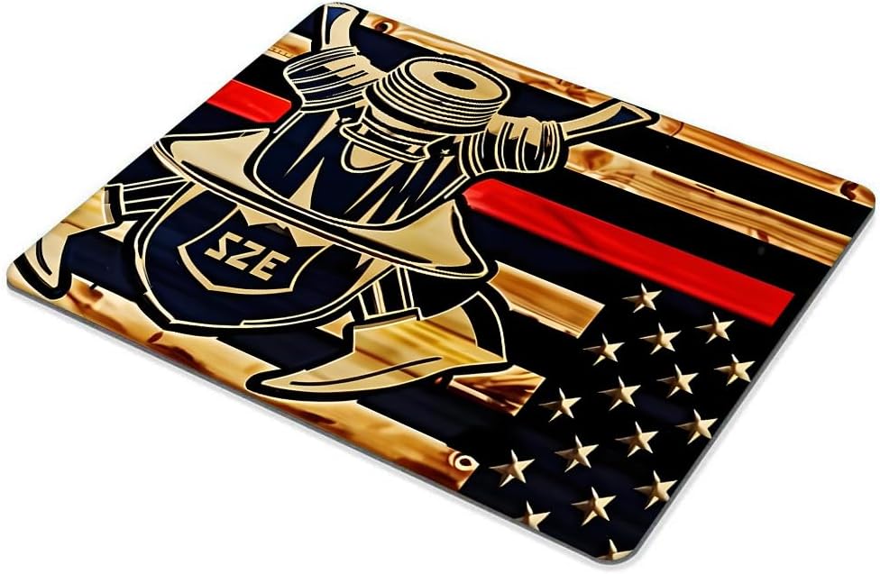 Firefighter American Flag 001 Mouse pad Customized Mousepad Non-Slip Rubber Base Mouse Pads for Computers Laptop Office Desk Accessories Mouse pad