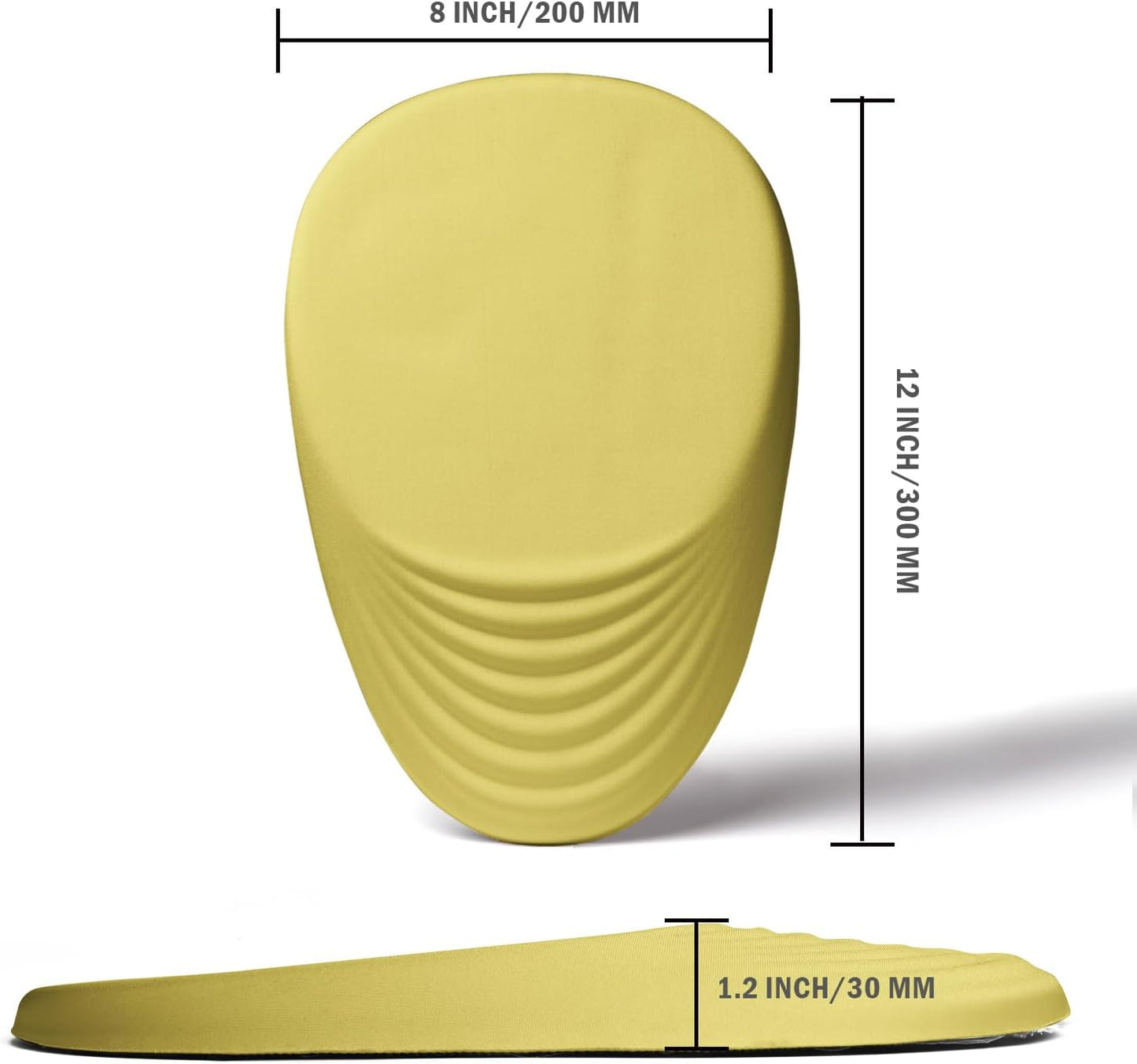 Ergonomic Mouse Pad Wrist Support, Yellow Mouse Pad with Wrist Rest, Foam Massage Design & Non-Slip PU Base MousePads for Pain Relief, Desk, Office, Home