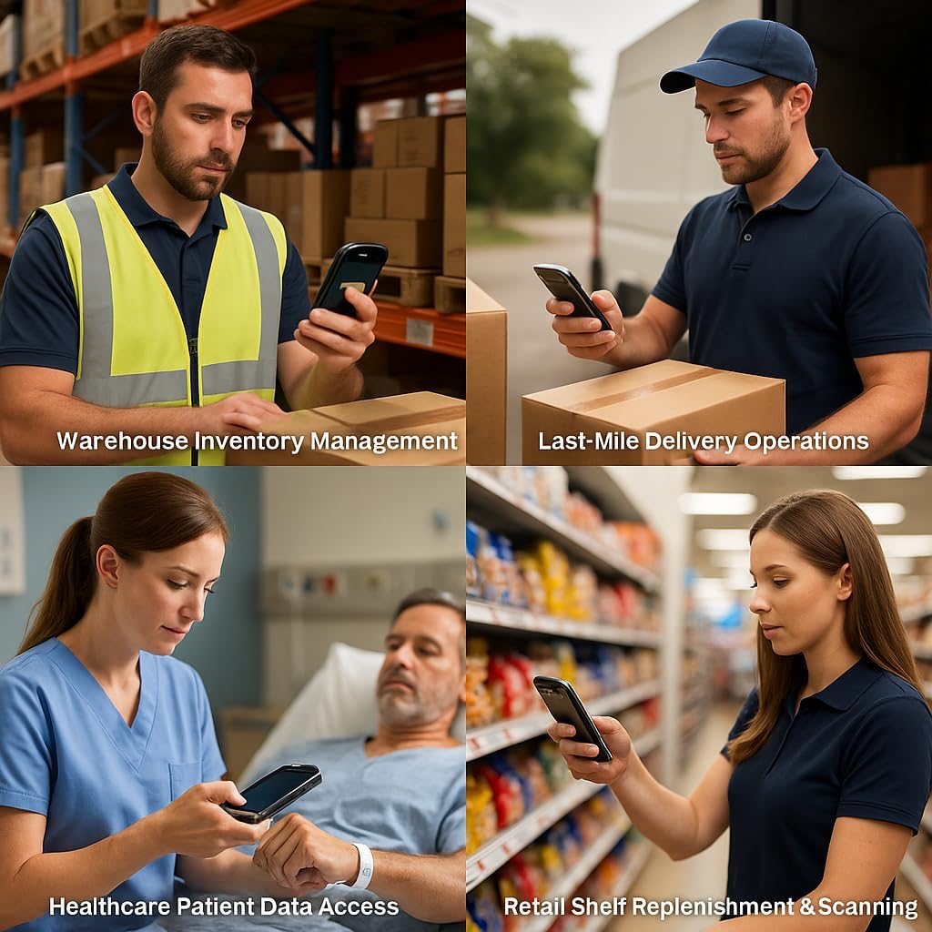 Case for Zebra TC51 TC510K TC52 TC52X TC56 TC57 TC57X TC520 TC520K – Rugged Protective Cover with Strap, Bumper, Boot-Style Holster, Handheld Barcode Scanner Accessory SG-TC51-EXO1-01 (Blue)