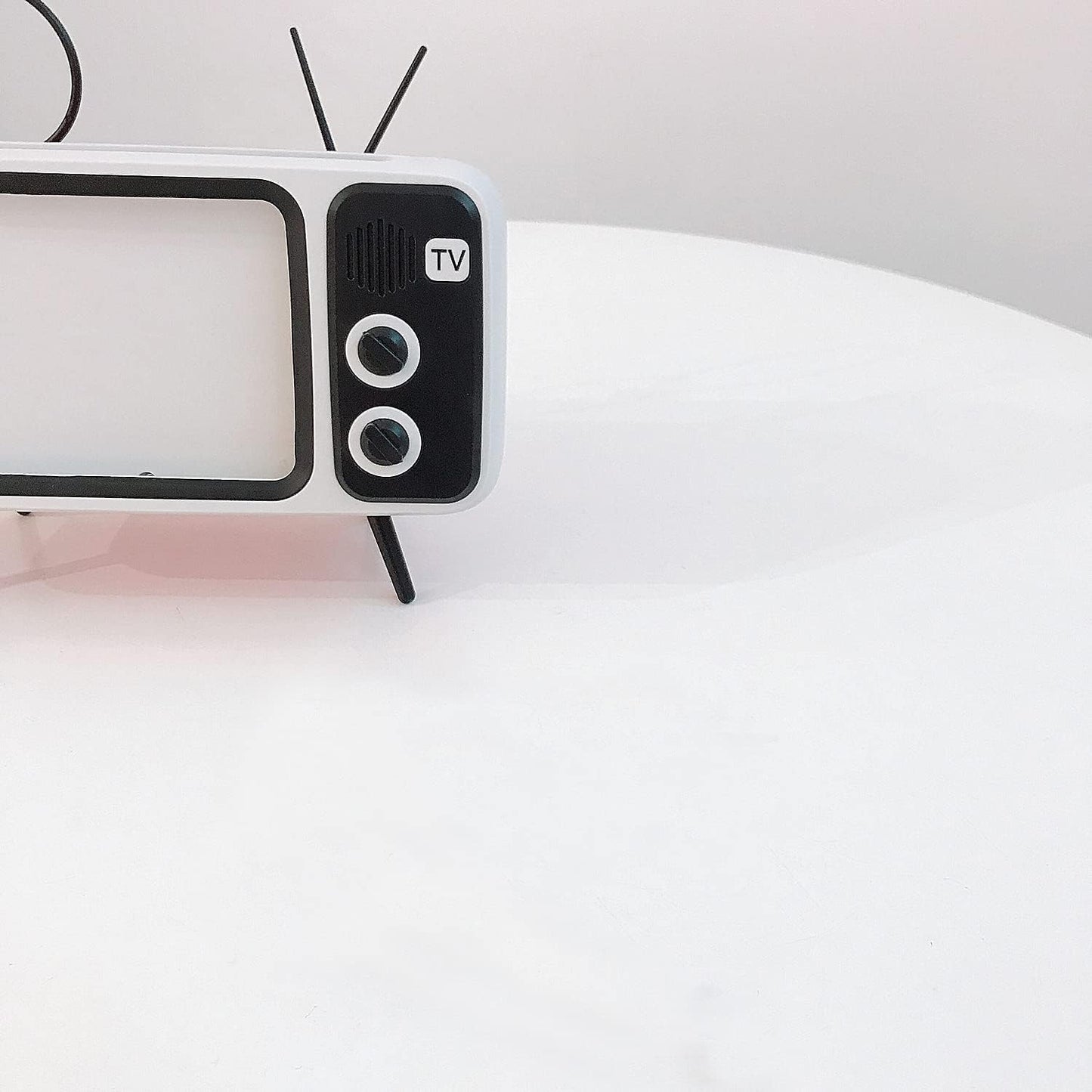 TV Speaker Phone Holder Style Mobile Phone Holder with Speaker Suitable for Smartphones Under 6.5 inches for Men Mens Husband Tester (Front Black and Back Gray)