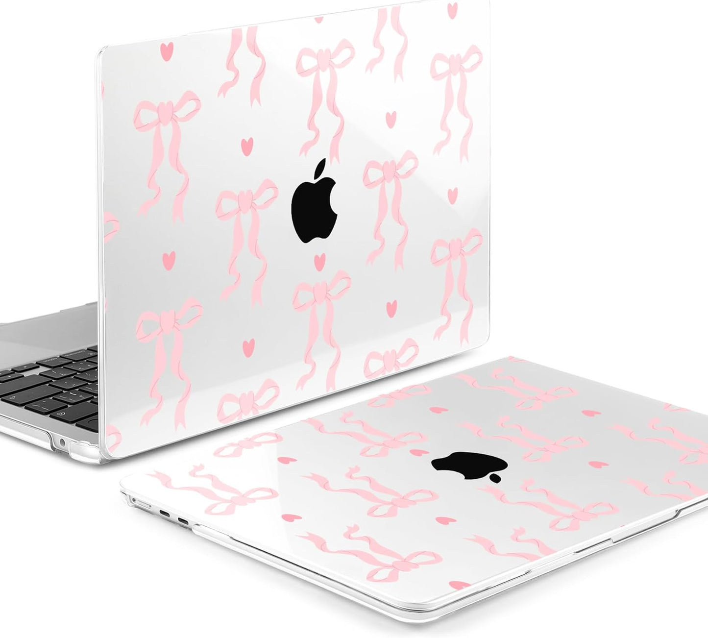 MEEgoodo Case for M4/M3/M2 MacBook Air 13.6 inch Case 2025 2024 2022, Fit Model A3240/A3113/A2681, Laptop Hard Shell with Keyboard Cover Compatible with MacBook Air 13 inch, Trendy Bow & Hearts