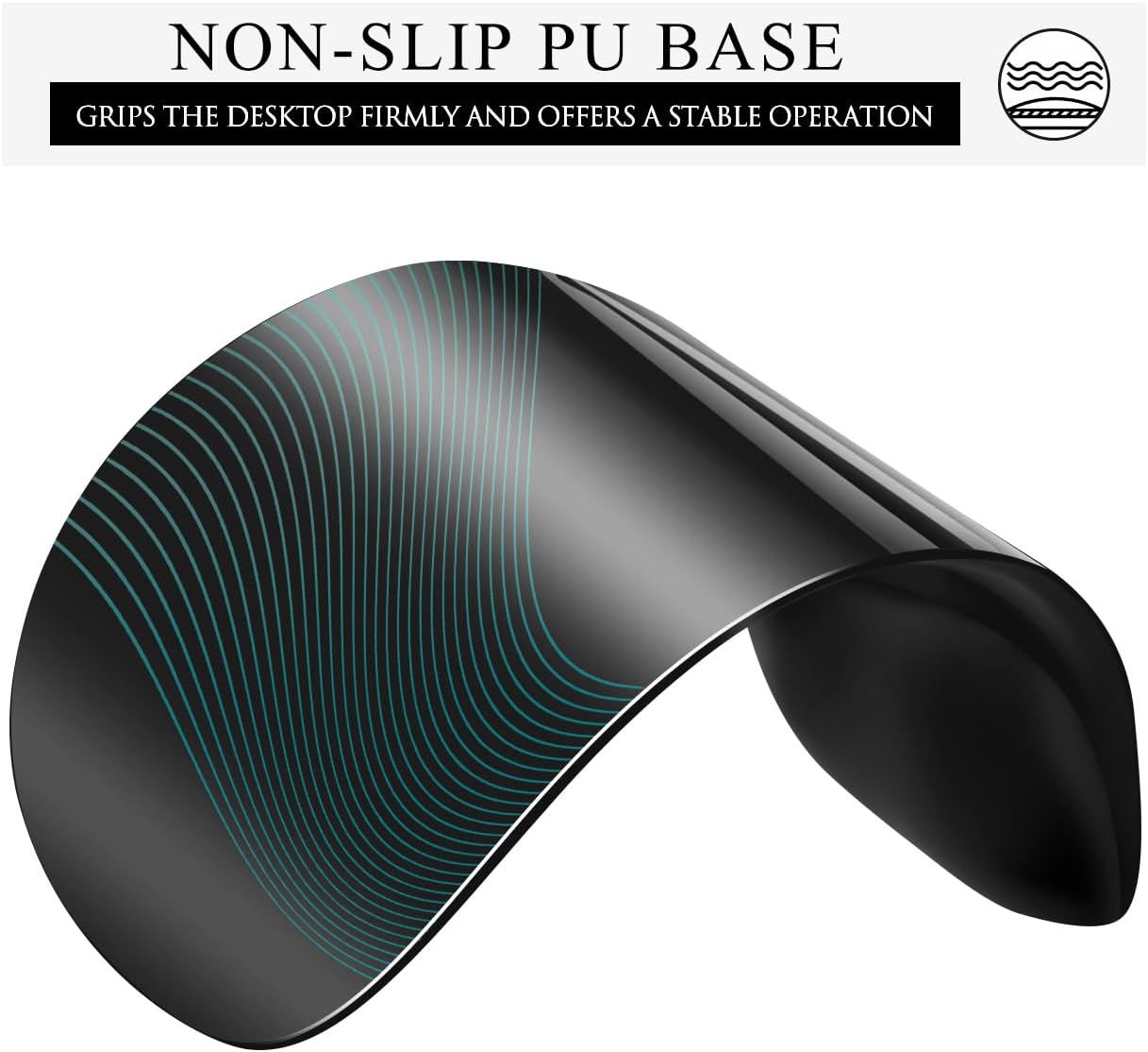 JIKIOU Mouse Pad, 2 Pack Ergonomic Mouse Pads with Comfortable Gel Wrist Rest Support and Smooth Cloth, Non-Slip PU Base for Easy Typing Pain Relief Durable and Easy to Clean Small Black