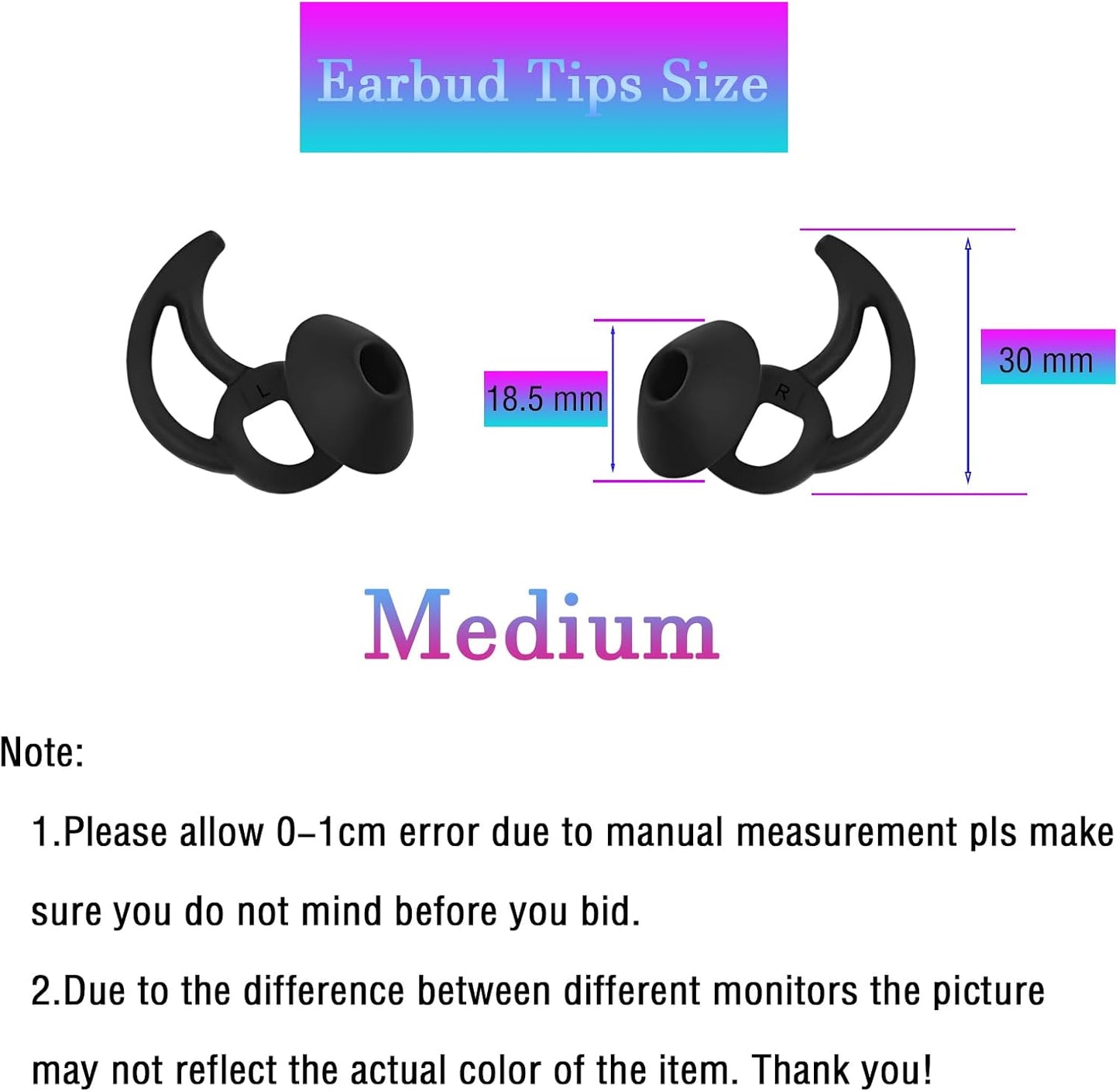 Medium Replacement Earbud Tips Silicone Ear Tips Compatible with Bose Quietcomfort and Sport Headphone Earbud Covers Ear Bud Tips 3 Pairs