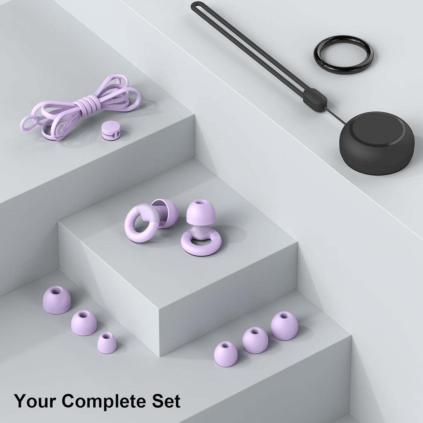 Earplugs for Sleeping & Noise Reduction - Soft Silicone Earplugs with 7 Pairs Ear Tips & One Connection Cord, Hearing Protection for Sleeping, Concerts, Work & Sound Reduction 25dB-30db