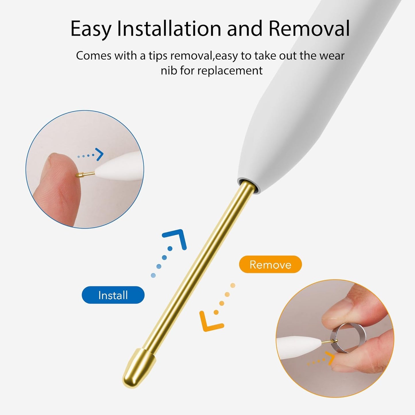 for Remarkable 2 Pen Tips,AHBTEYM Metal Tips,Replacement Nibs Refill Accessories for Remarkable 1/2 Stylus/Marker Plus/Scribe Pen-22Pcs(Gold/Sirvel)