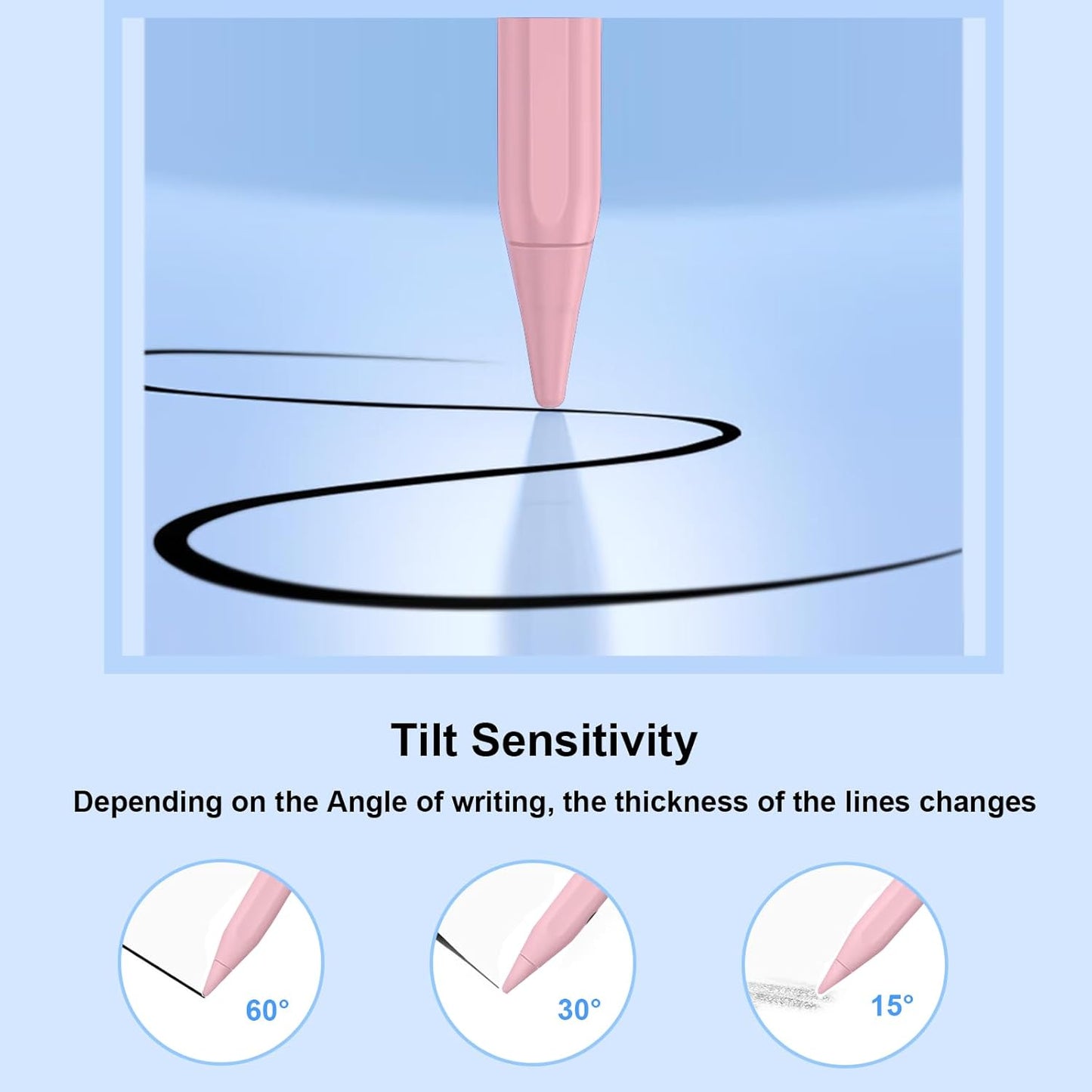 Stylus Pen for iPad 9th&10th - Fast Charge for iPad Pencil Palm Rejection Active Pen Compatible with (2018-2025) Apple iPad 6/7/8/9/10/11(A16), iPad Pro 11"/12.9"/M4, Mini 5/6, Air 3/4/5/M2/M3 (Pink)
