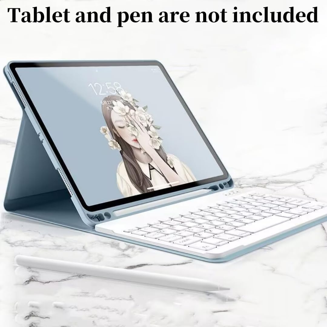 Keyboard Case for iPad Air 11-inch M3/M2 (2025/2024)/ Air 5th 4th Generation 10.9" with Mouse and Rainbow Backlit Magnetic Detachable Bluetooth Keyboard Cover,Mint Green