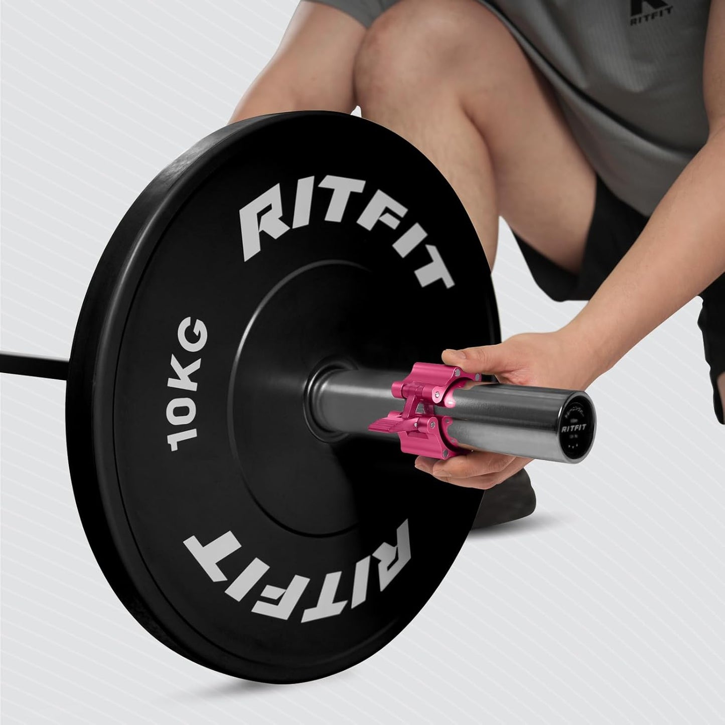 RitFit 2-Inch Magnetic Barbell Collars Locking Clamps - Heavy Duty Aluminum Alloy, Quick Release with Non-Slip TPR Pads for Olympic Weightlifting Powerlifting Training (Pair)