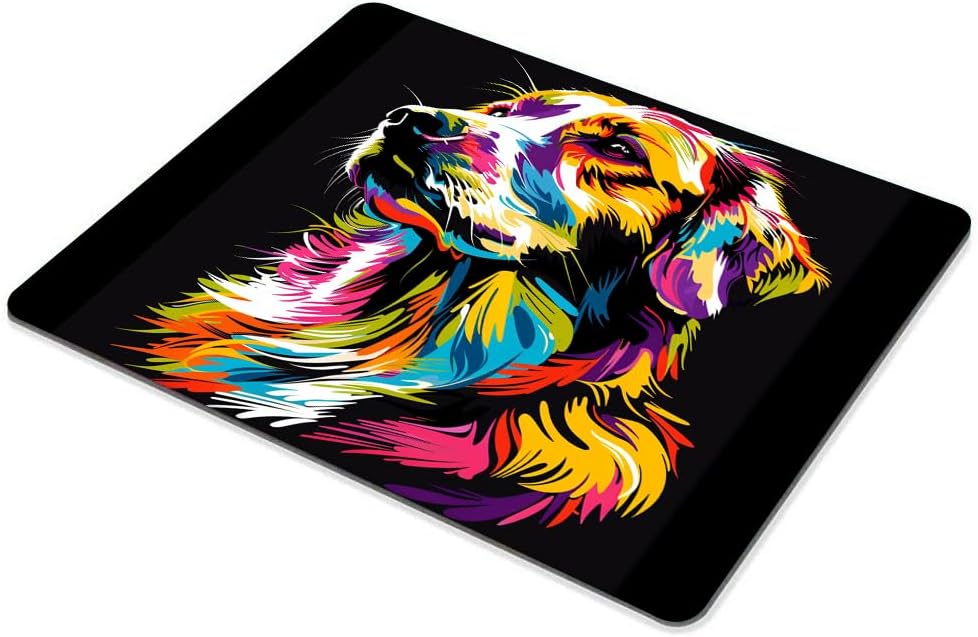 Square Mouse Pad Colorful Dog Portrait-1,Gaming Mouse Pads for Desk,Soft Computer Waterproof Non-Slip Mouse Mat