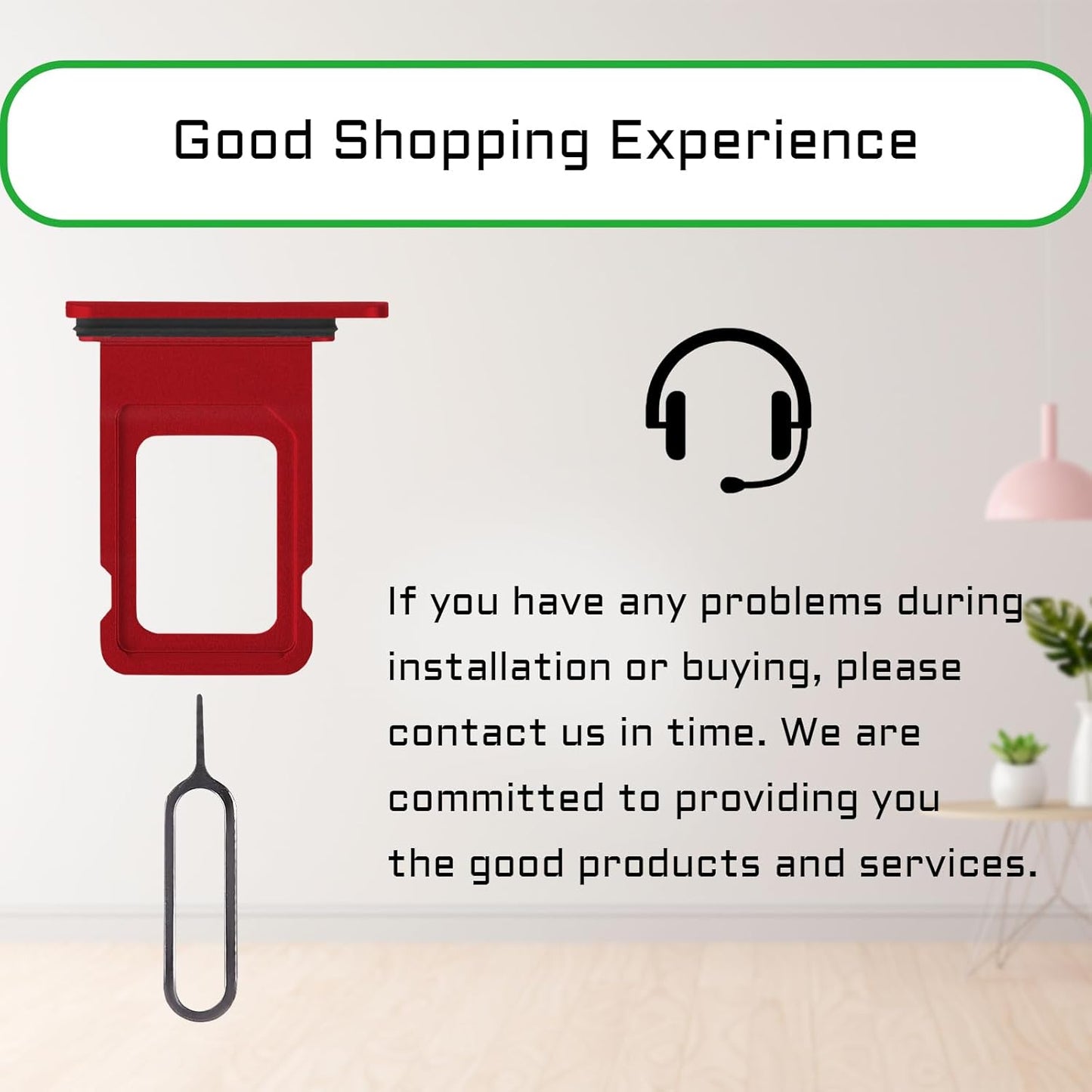 for iPhone XR Red SIM Card Slot Replacement Single SIM Version Card Tray Holder Adapter with Waterproof Rubber Ring Repair Tool Fix Kit Needle Ejector for A1984 A2105 A2106 A2107 A2108