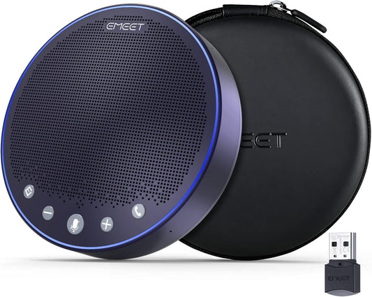 EMEET Bluetooth Speakerphone M3, Zoom Certified 4 AI Mics 360°Voice Pickup 18H Talk Time Conference Speaker and Microphone, USB/Bluetooth Conference Speaker w/Daisy Chain for 20 People for Zoom Teams