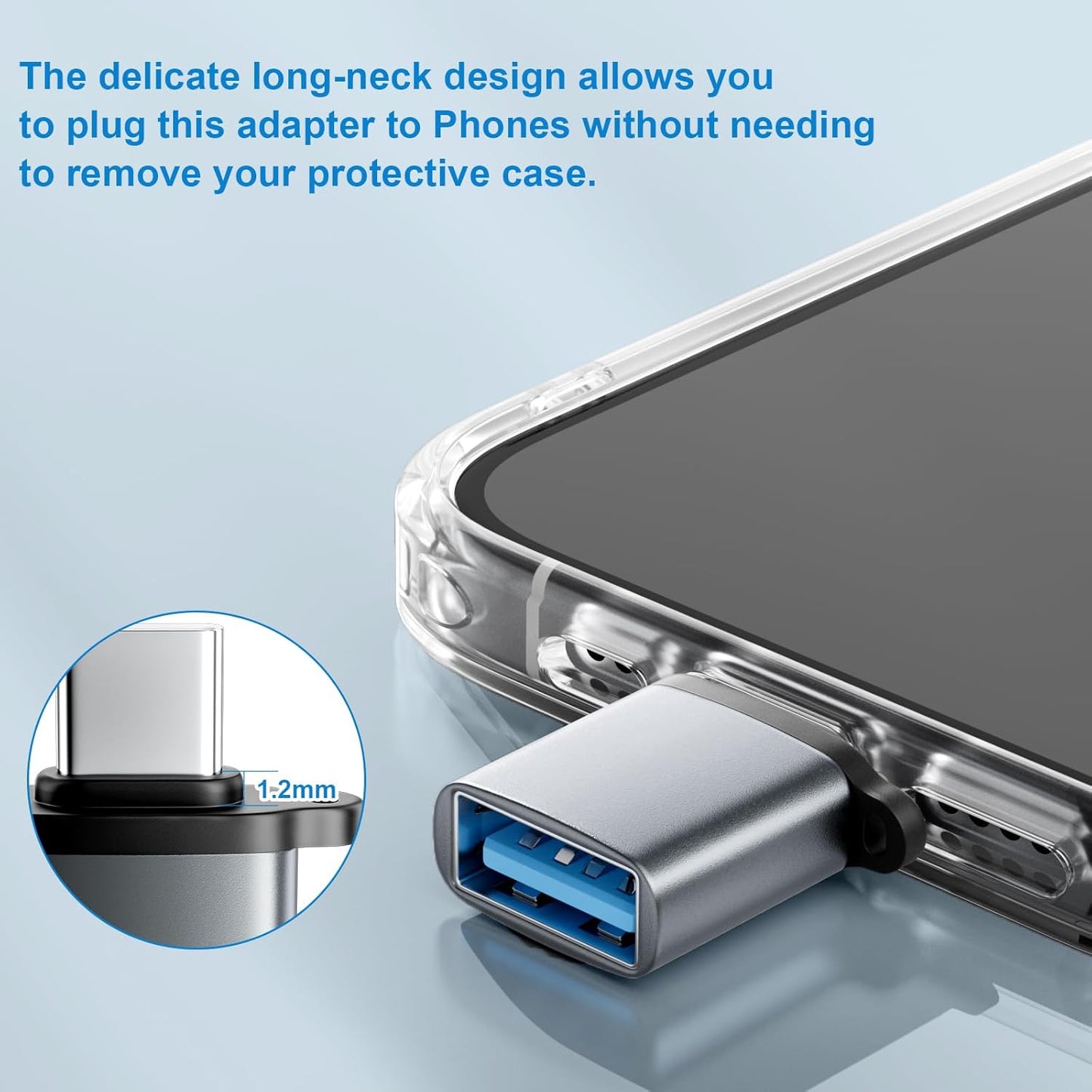 USBC to USB Adapter 6 Pack,USB C to A Adapter,USBC Male to USBA Female,USBC Adapters for iPhone 16 15,MacBook Pro Air,iPad,Samsung Galaxy,Grey