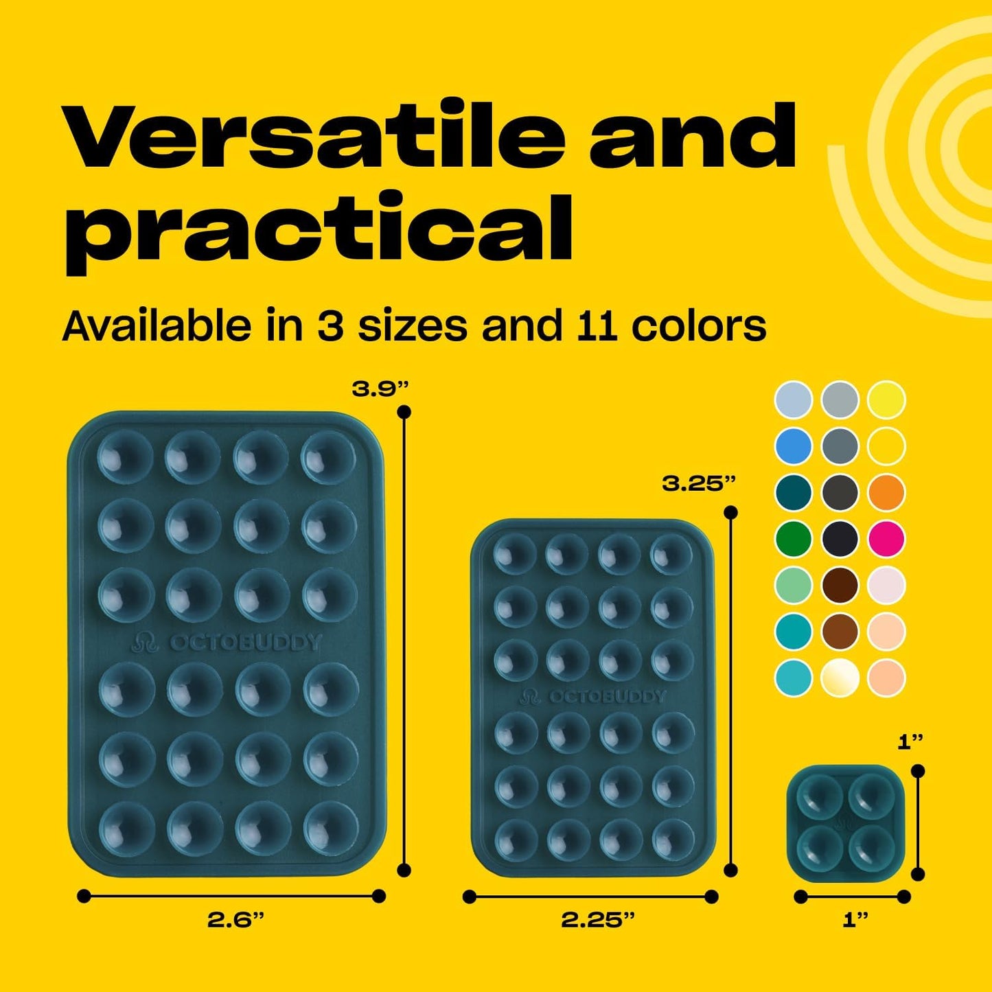 Classic MAX - Silicone Suction Phone Case Adhesive Mount - Hands-Free, Strong Grip Holder for Selfies and Videos - iPhone and Android Compatible - 2.6″ x 3.9″, Teal