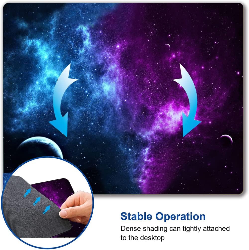 IMAYONDIA Nebula Galaxy Mouse Pad - Universe Square Waterproof Non-Slip Rubber Base for Computer Laptop