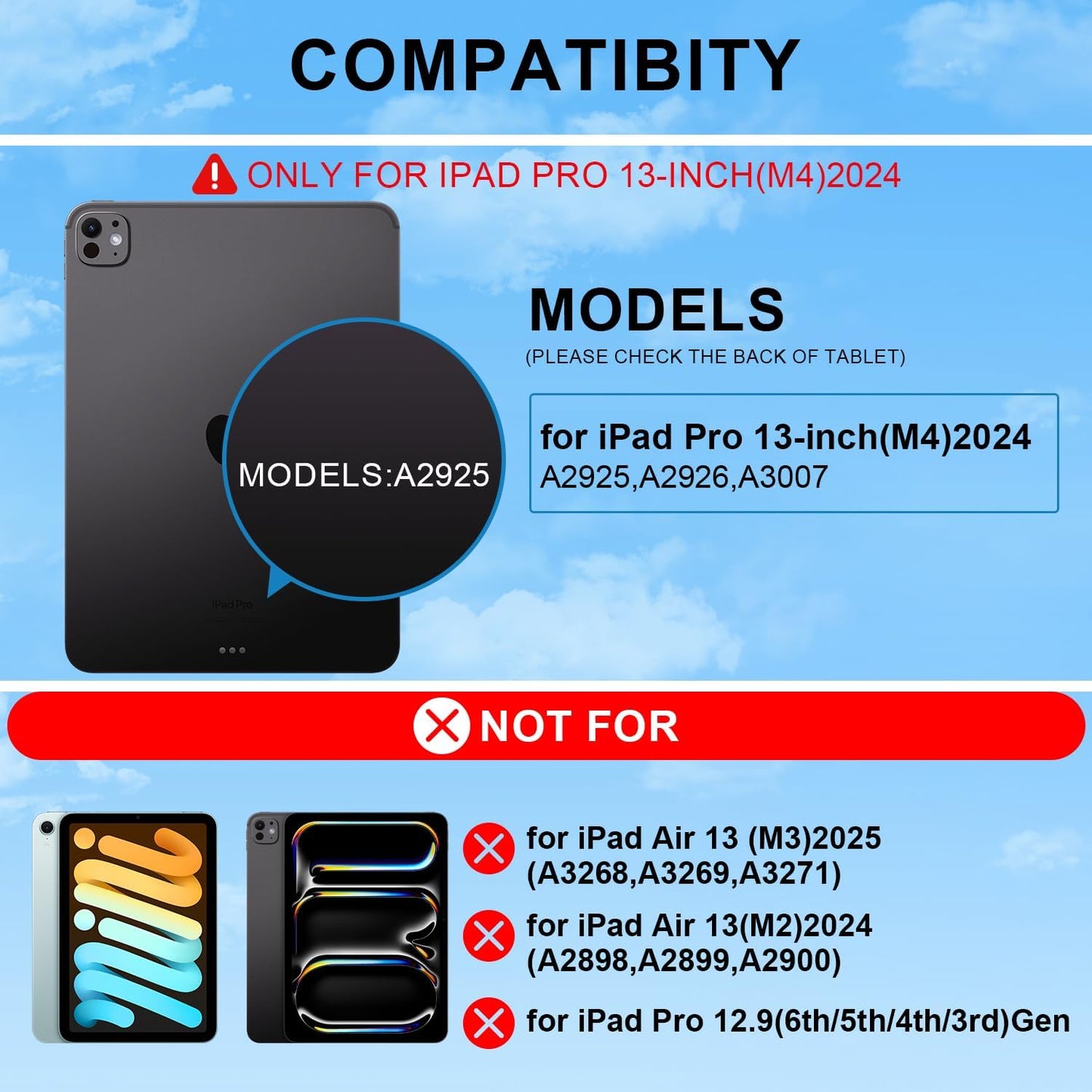 for iPad Pro 13 Inch Case with Keyboard (M4, 2024)๏ผMagic-Style Magnetic โ 7 Colors Backlight -Floating Cantilever Stand - Multi-Touch Trackpad Keyboard Case for iPad Pro 13 (White)