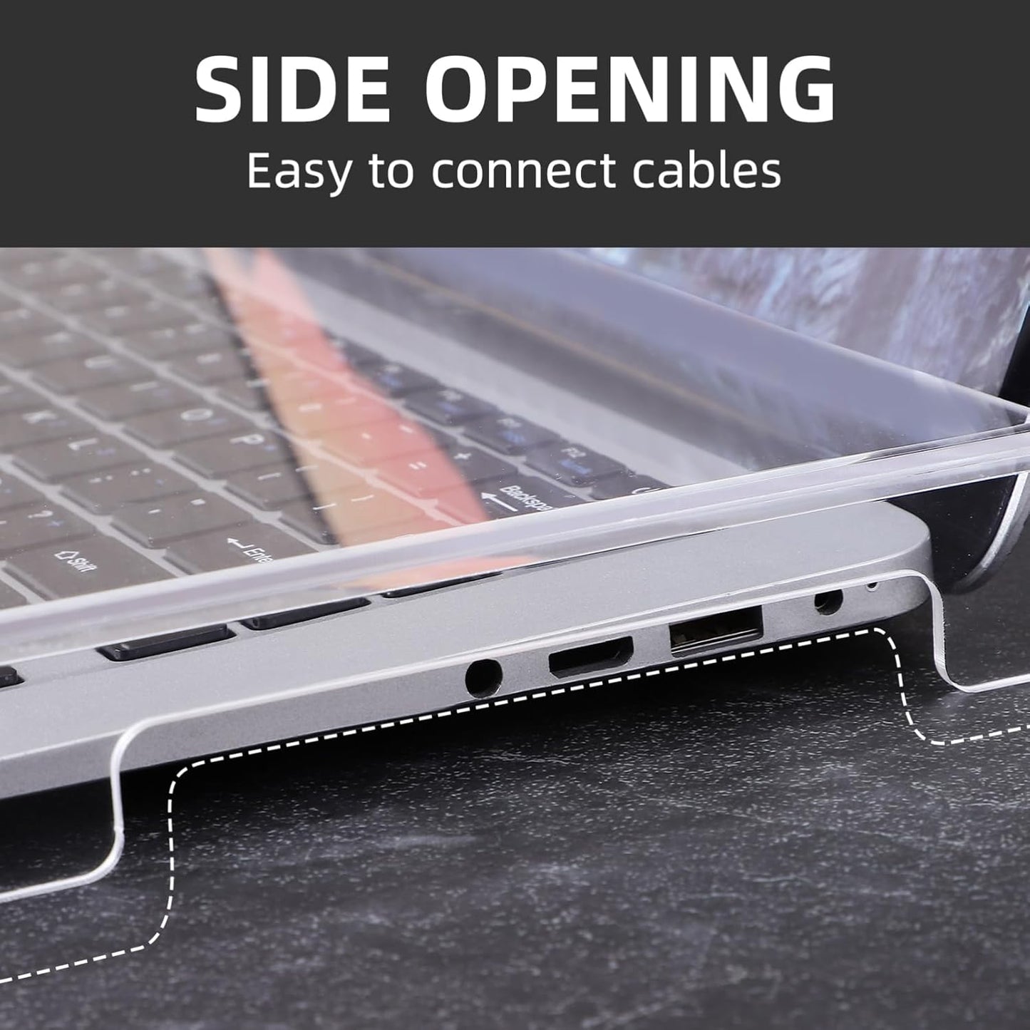 NOLITOY Acrylic Keyboard Cover, Clear Protector, PC Desk Stand for Keyboard Storage Acrylic Monitor Stand Riser and