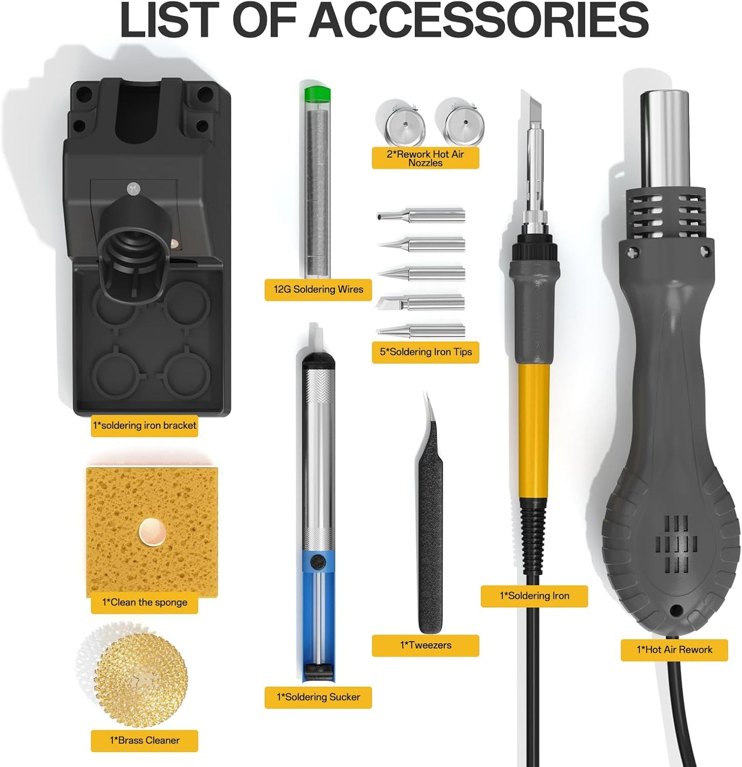 BK882 Soldering Station 2-IN-1 Hot Air Rework Station with Large LCD Display,650W Hign Power Solder Stations, °F /°C Cool/Hot Air Conversion, Digital Temperature Calibration, Auto Sleep