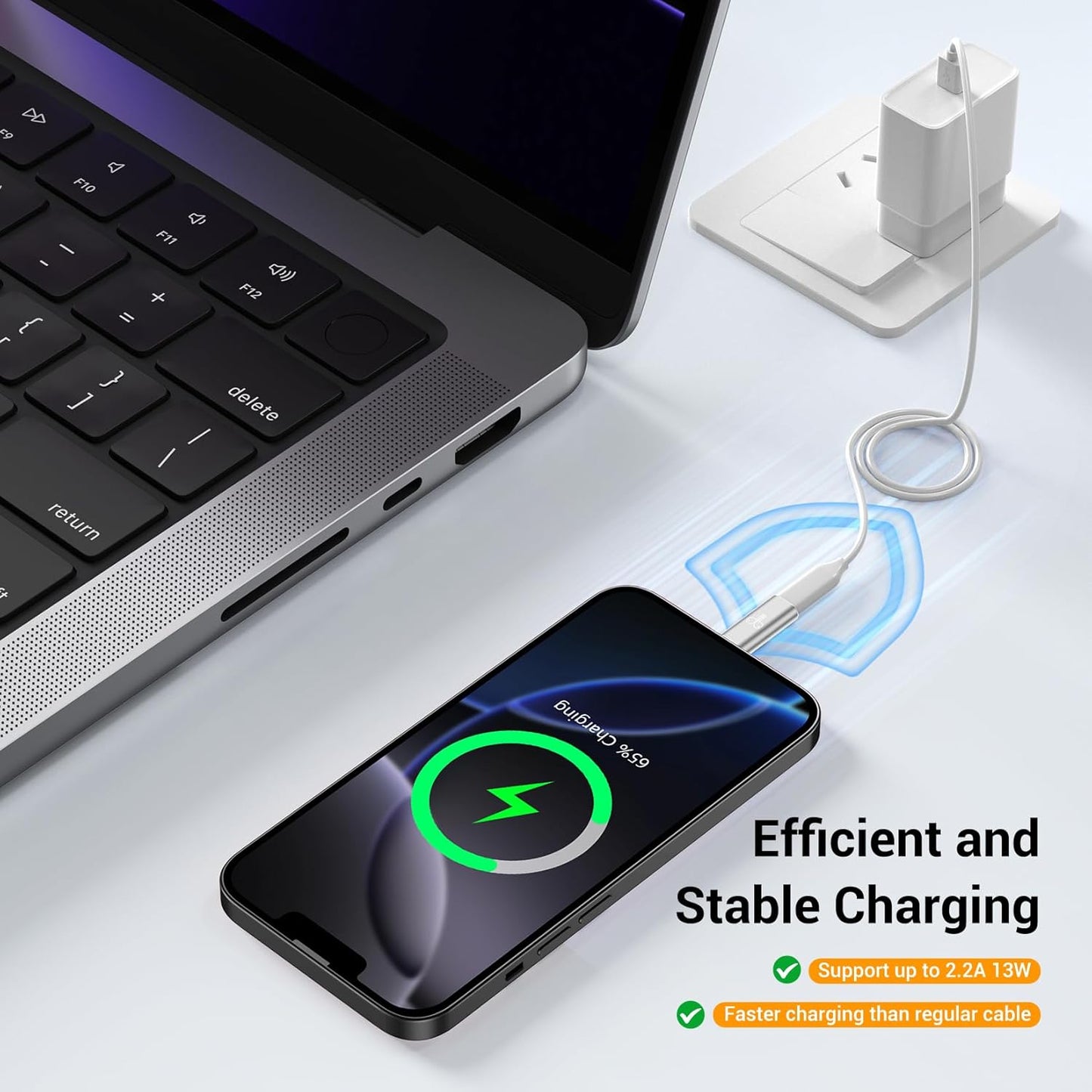 Temdan 2 Pack Lightning to USB C Adapter for iPhone 15/16 Pro/Pro Max/Plus, Support Audio/OTG Adapter, Type C Charger Connector Cable, Silver