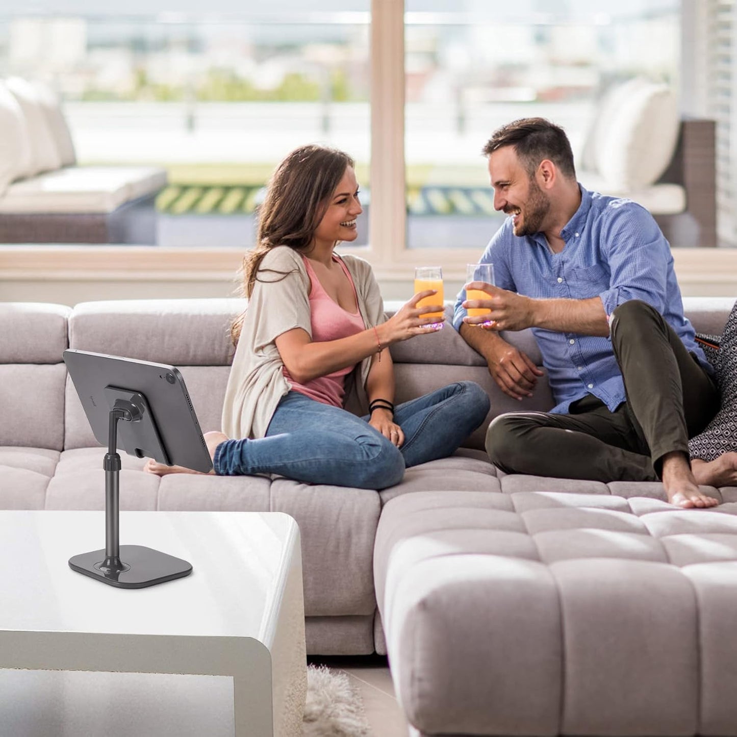 Doboli Cell Phone Stand, Phone Stand for Desk, Phone Holder Stand Compatible with iPhone and All Mobile Phones Tablet, Gifts for Adults Women Men Mom Wife, Space Gray