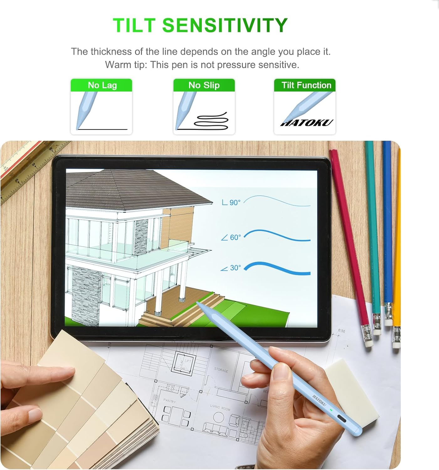 Stylus Pen for iPad 2018-2025: 15 Mins Fast Charging Pencil 1 Generation with Tilt Sensitivity Palm Rejection - Work for iPad Air 3 4 5 M2 M3- Pro 11" 12.9" M4 - Mini 5 6 - iPad 6 7 8 9 10 11 (Blue)