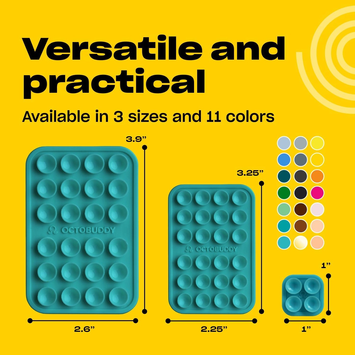 Classic MAX - Silicone Suction Phone Case Adhesive Mount - Hands-Free, Strong Grip Holder for Selfies and Videos - iPhone and Android Compatible - 2.6″ x 3.9″, Turquoise