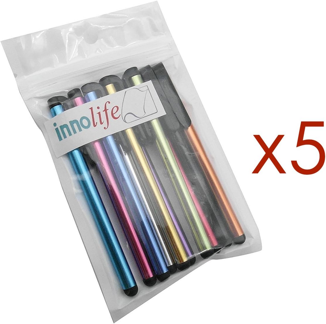 INNOLIFE Metal Stylus Touch Screen Pen Compatible with Apple iPhone 4 4S 5 5S 5C 6 6 Plus iPad Galaxy Tablet Smartphone PDA (100)