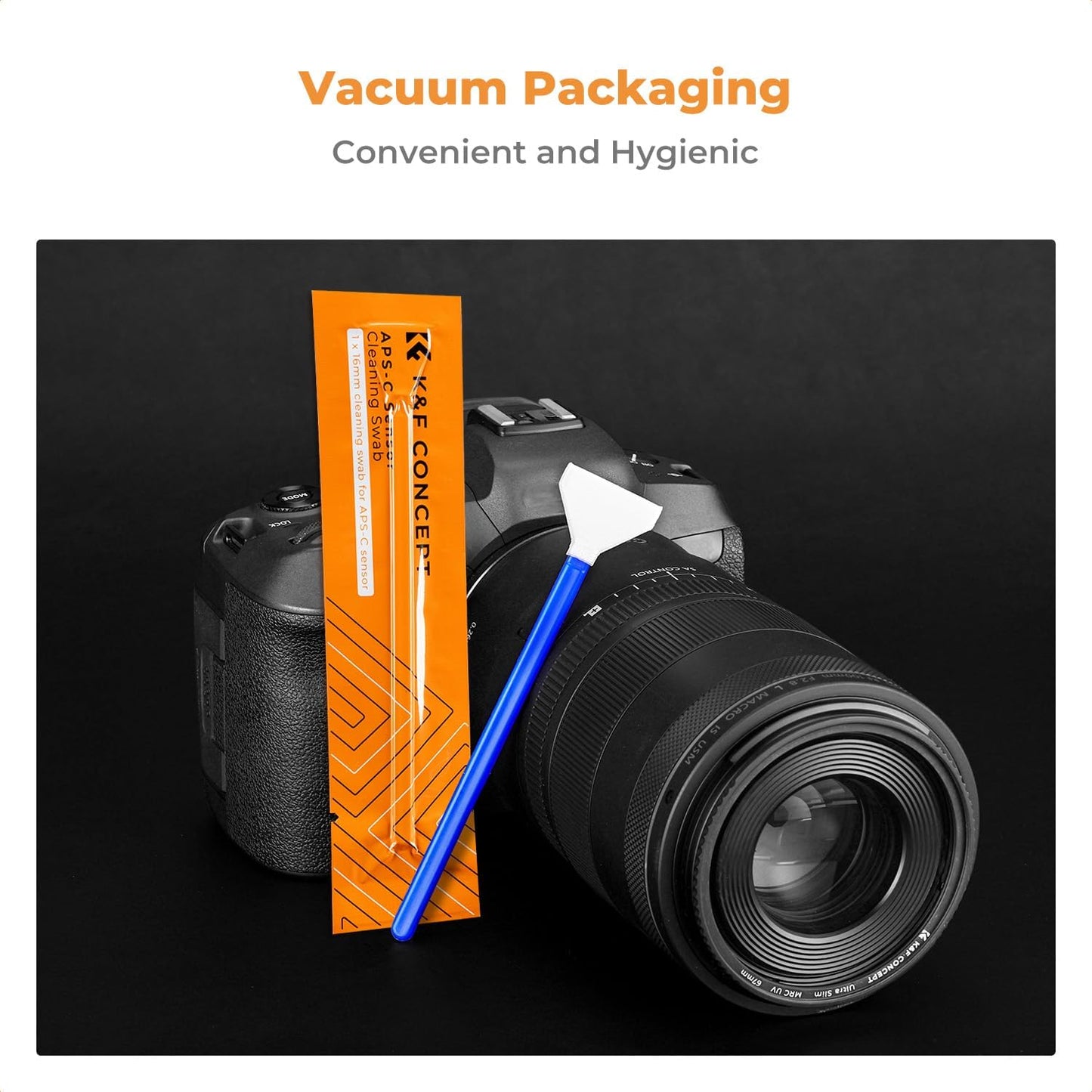 K&F Concept 20 Pack APS-C Frame Sensors Cleaning Swabs, DSLR SLR Digital Camera Dry CCD CMOS Clean Swabs Compatible with Nikon Sony Canon DSLR Camera Sensor, 16mm x 20mm
