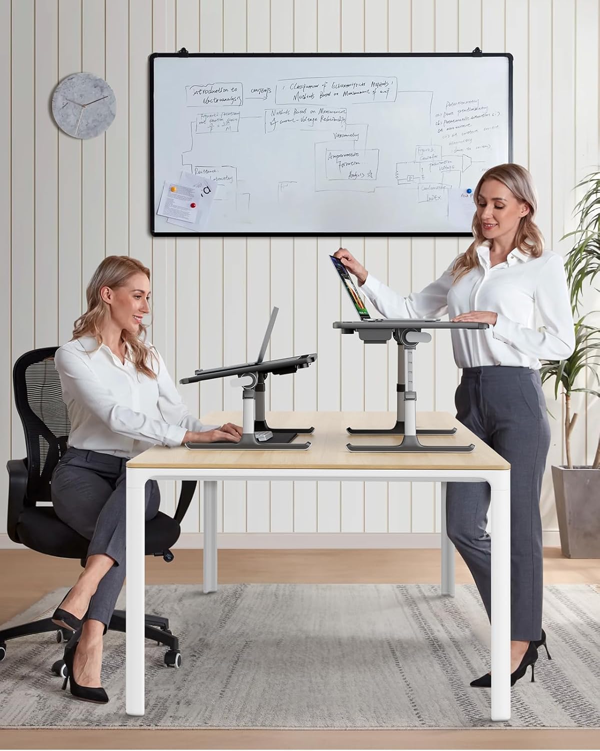 Laptop Bed Tray Desk with LED Desk Light, SAIJI Adjustable Laptop Stand for Bed, XX-Large PVC Leather Foldable Table with Book Stand,Wrist Rest, Extra Leg Room(Black)