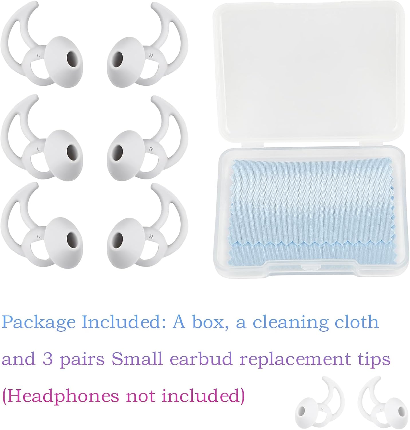 Medium Earbud Replacement Tips Silicone Ear Bud Tips Compatible with Bose Quietcomfort and Sport Headphone Ear Tips Earbud Cap 3 Pairs S M L