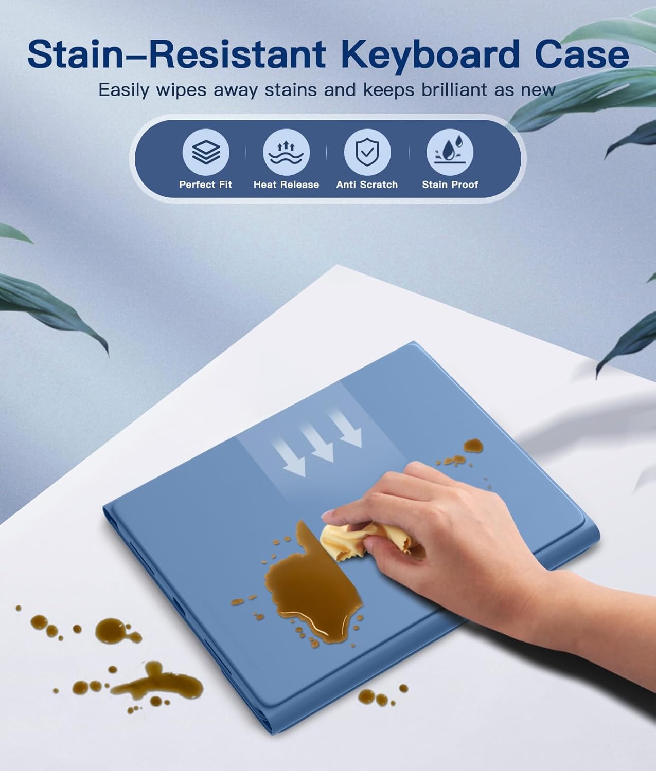 for iPad 10th Generation Case with Keyboard 10.9 Inch- Magnetic Wireless Keyboard Case with Pencil Holder Stain Proof Folio Cover for iPad (A16) 11th Gen 11 Inch 2025/10th Gen 2022 - Blue