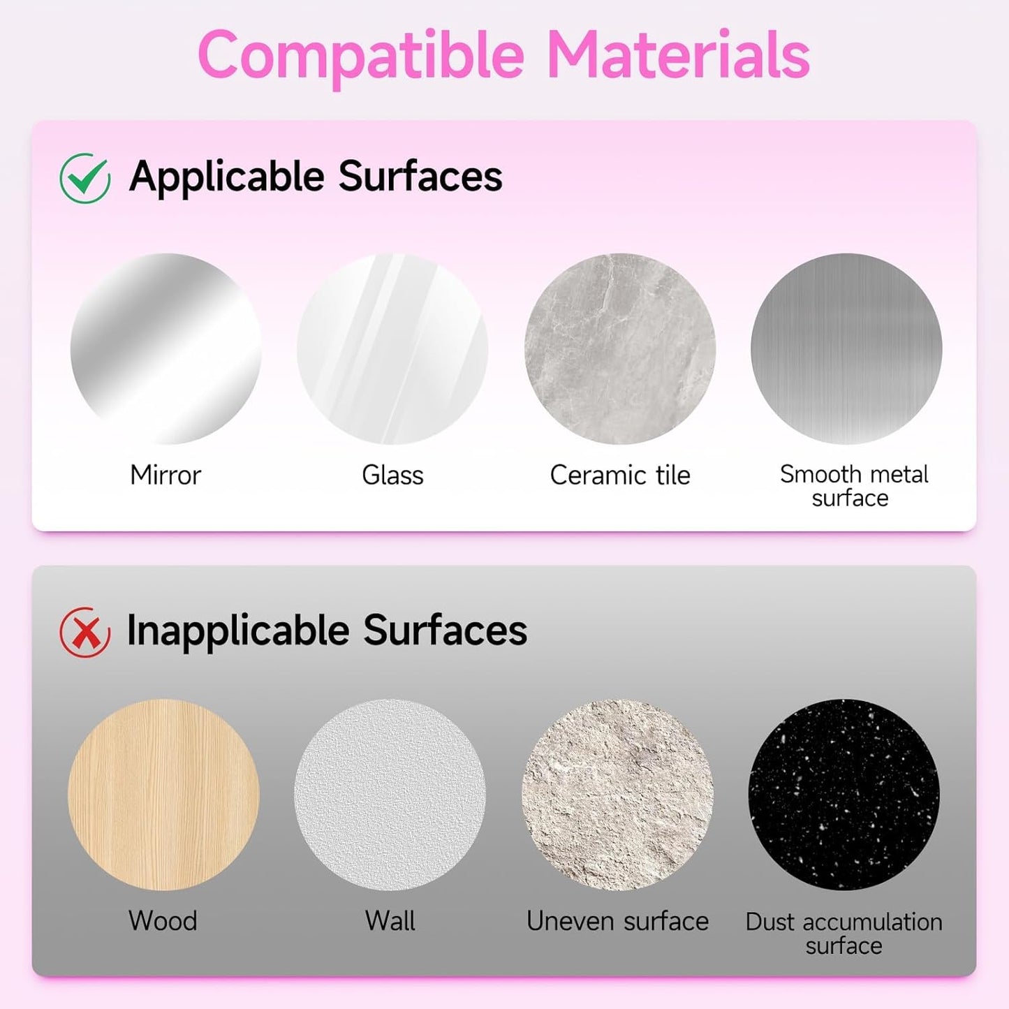 Silicone Suction Phone Case Mount, Non Slip Suction Cup Phone Mount, Phone Accessories Holder for Selfies and Videos, Silicon Adhesive Phone Stand Sticky for Cell Phone Light Pink