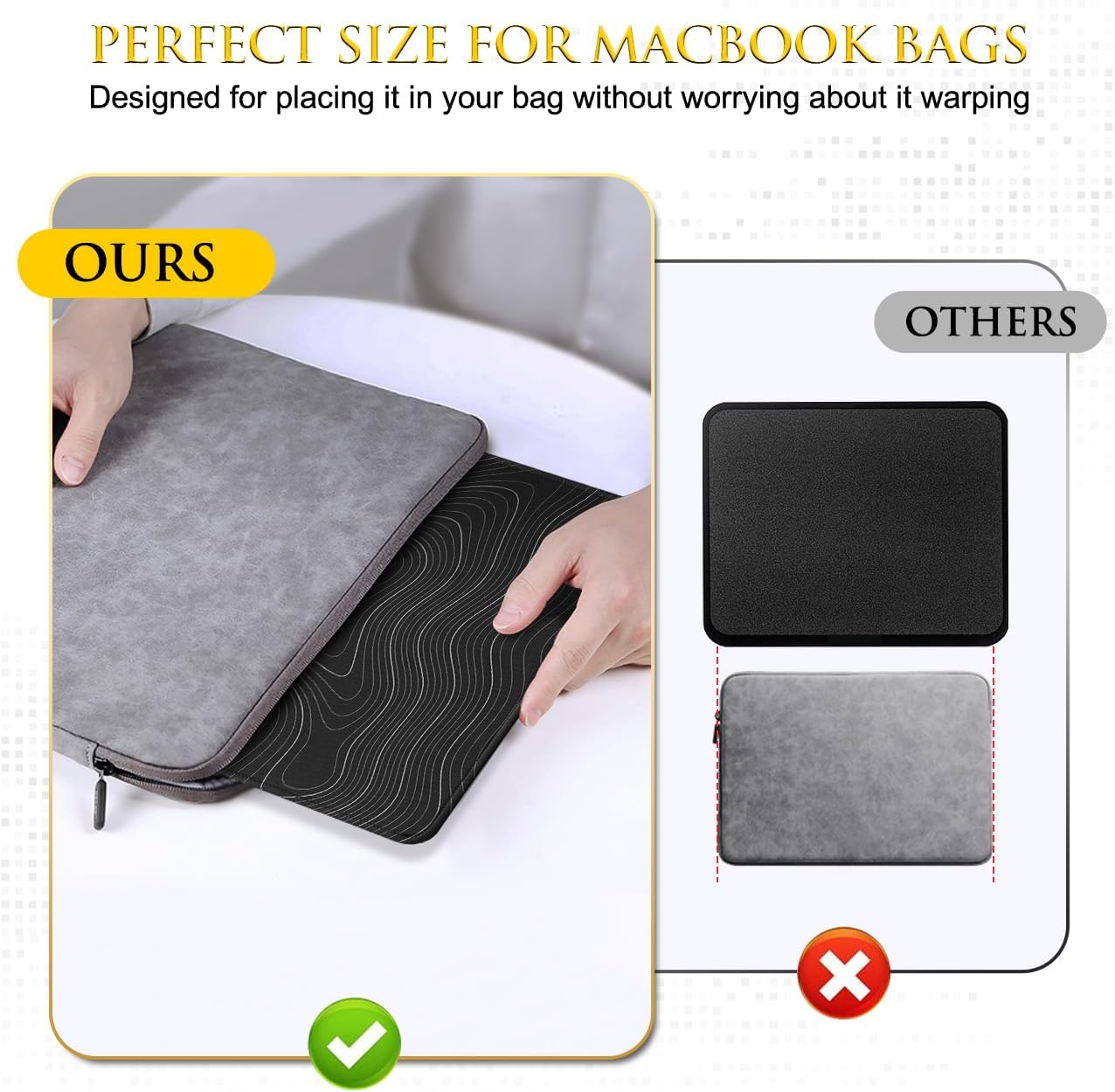 JIKIOU 3 Pack Mouse Pad with Stitched Edge, Comfortable Mouse Pads with Non-Slip Rubber Base, Washable Mousepads Bulk with Smooth Cloth, Mouse Pads for Computers Laptop Mouse 10.2x8.3x0.12inch Contour