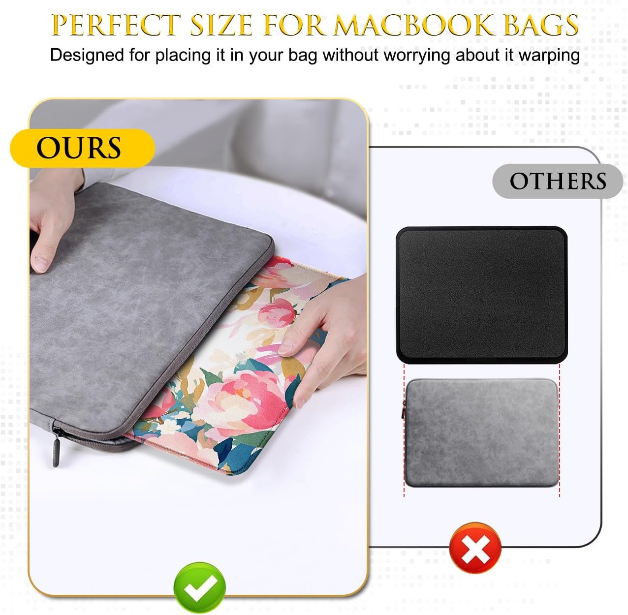 JIKIOU 3 Pack Mouse Pad with Stitched Edge, Comfortable Mouse Pads with Non-Slip Rubber Base, Washable Mousepads Bulk with Comfortable Cloth, Mouse Pads for Computers Laptop 10.2x8.3inch Multi Peony