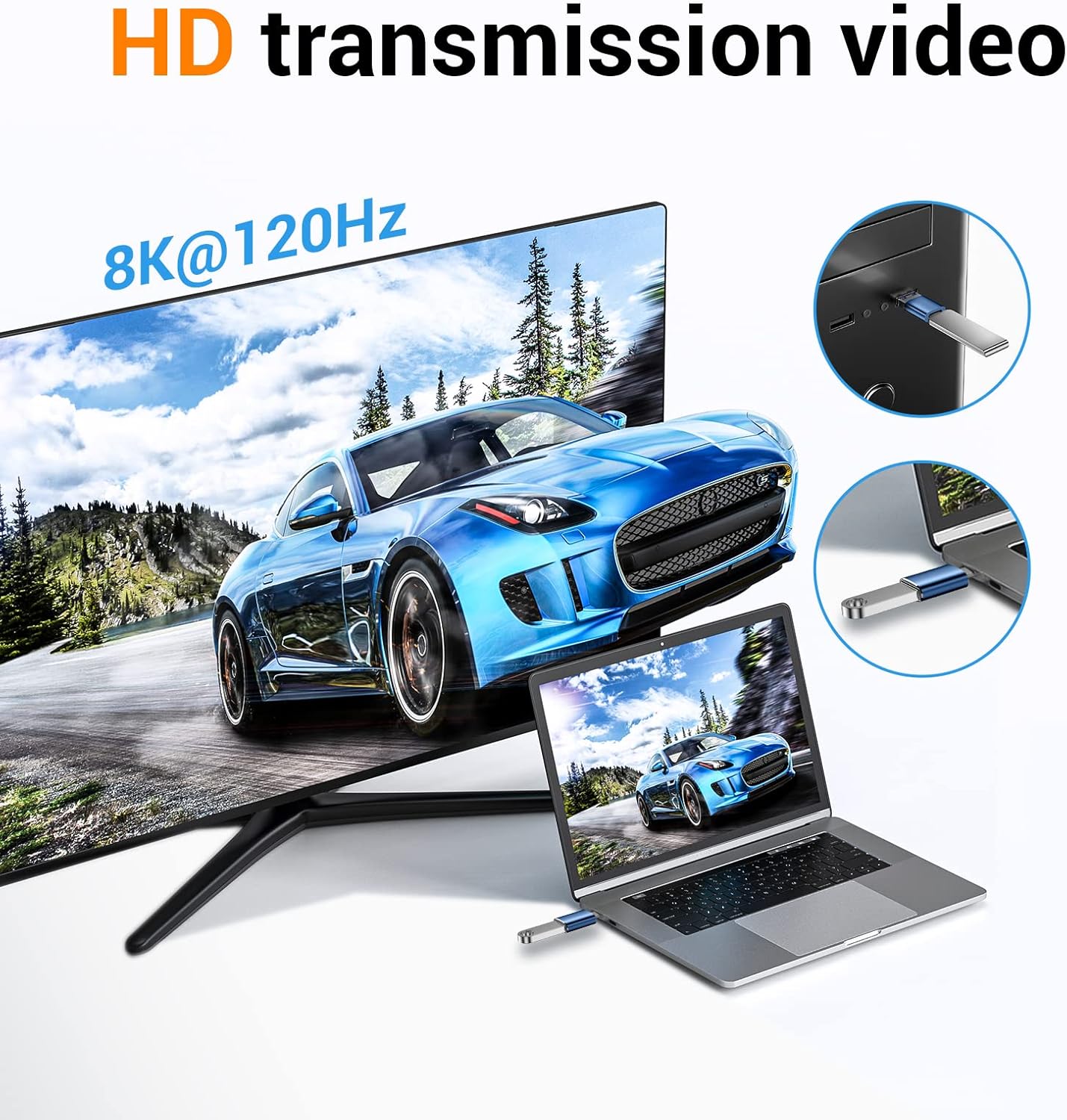 πππππ€ ππ©π π«ππππ USB to USB C Adapter,USB C Male to USB 3.0 Female OTG Converter for iPhone 16 15 14 13 Plus Pro Max,Apple Watch,Airpods,S24 Ultra, Gender Changers OTG Adapters - Blue