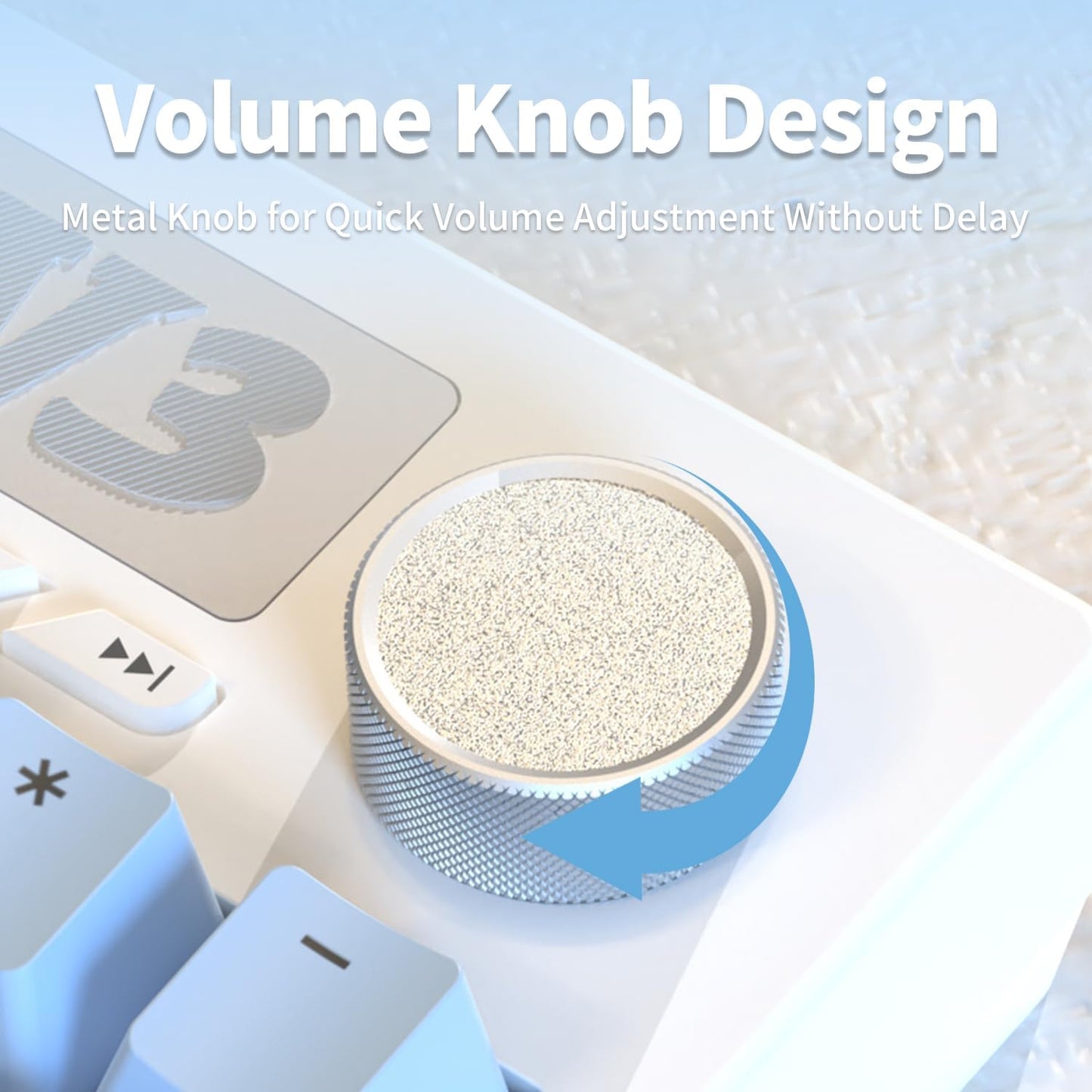 AJAZZ AK35I V3 104-Key Full Size Wired Gasket Mount Gaming Keyboard with Multimedia Buttons & Knob Control | Five Layer Pad | OEM Profile PBT Keycaps | Blue Backlit Custom Keyboard