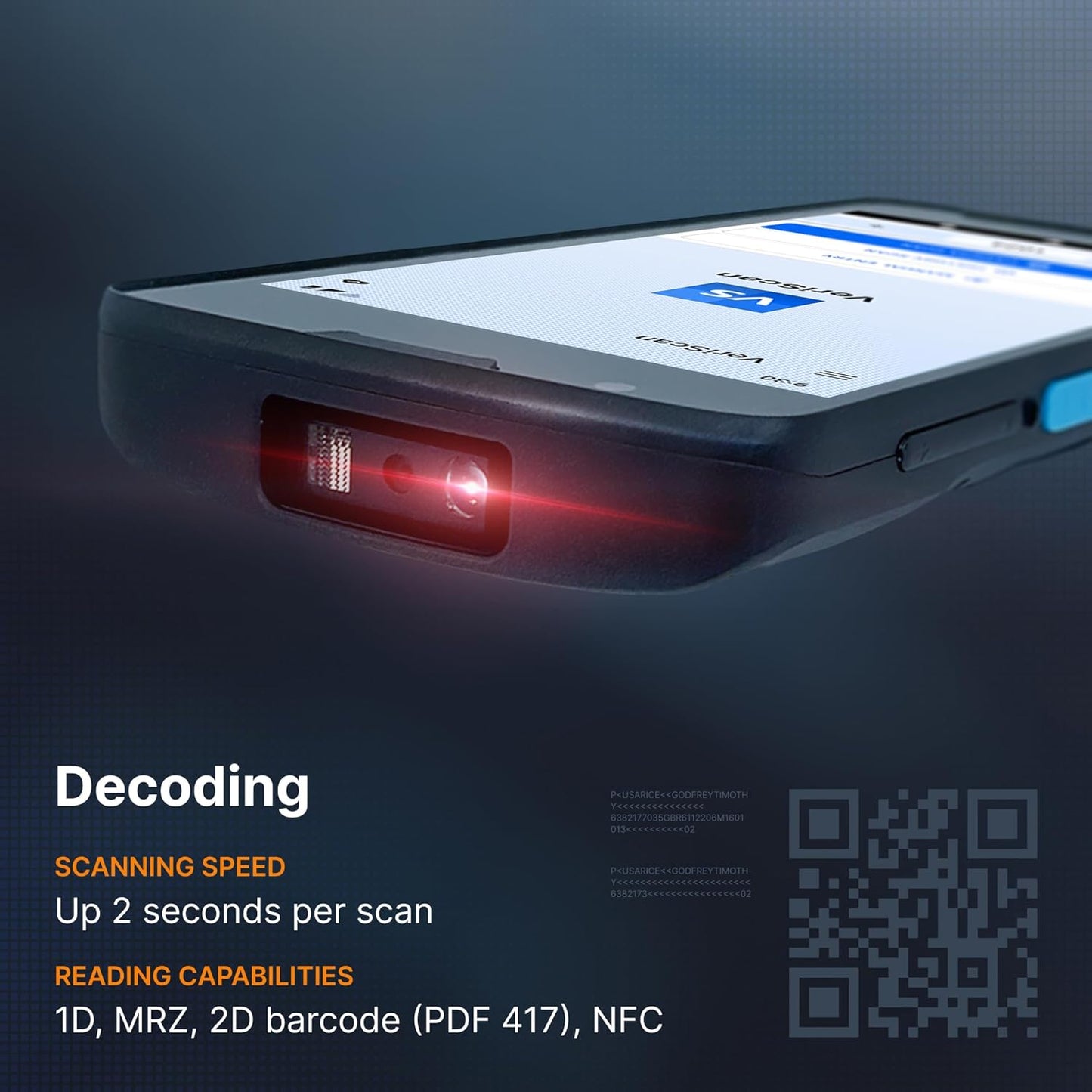 Unitech EA660 ID Passport Scanner – Touchless Handheld Scanning Solution with VeriScan Basic Software for Age Verification & Visitor Management. Free Charge Dock, Case, Screen Protector & Hand Strap.