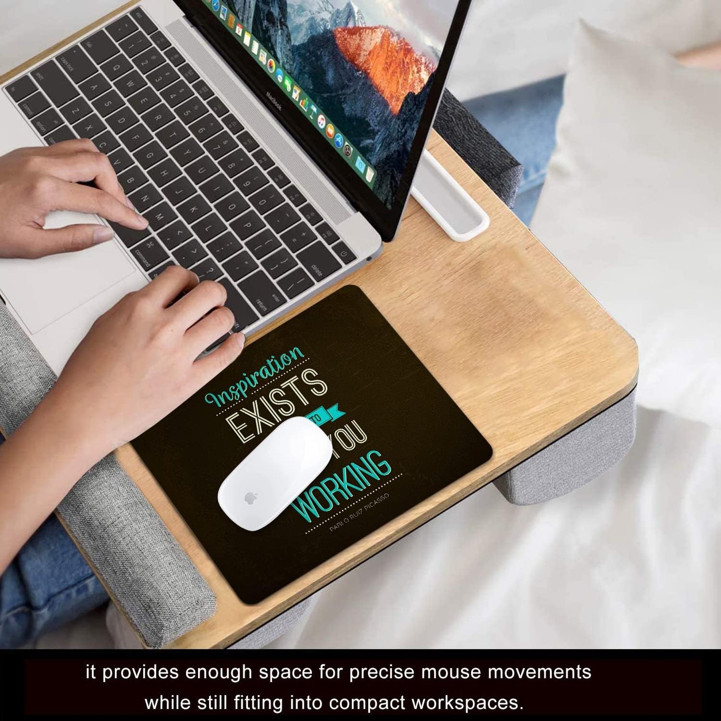Inspirational Work Quotes Mouse Pad Personalized Design, Non-Slip Surface, Rubber Base, Small Office Desk Pad for Computers and Laptops