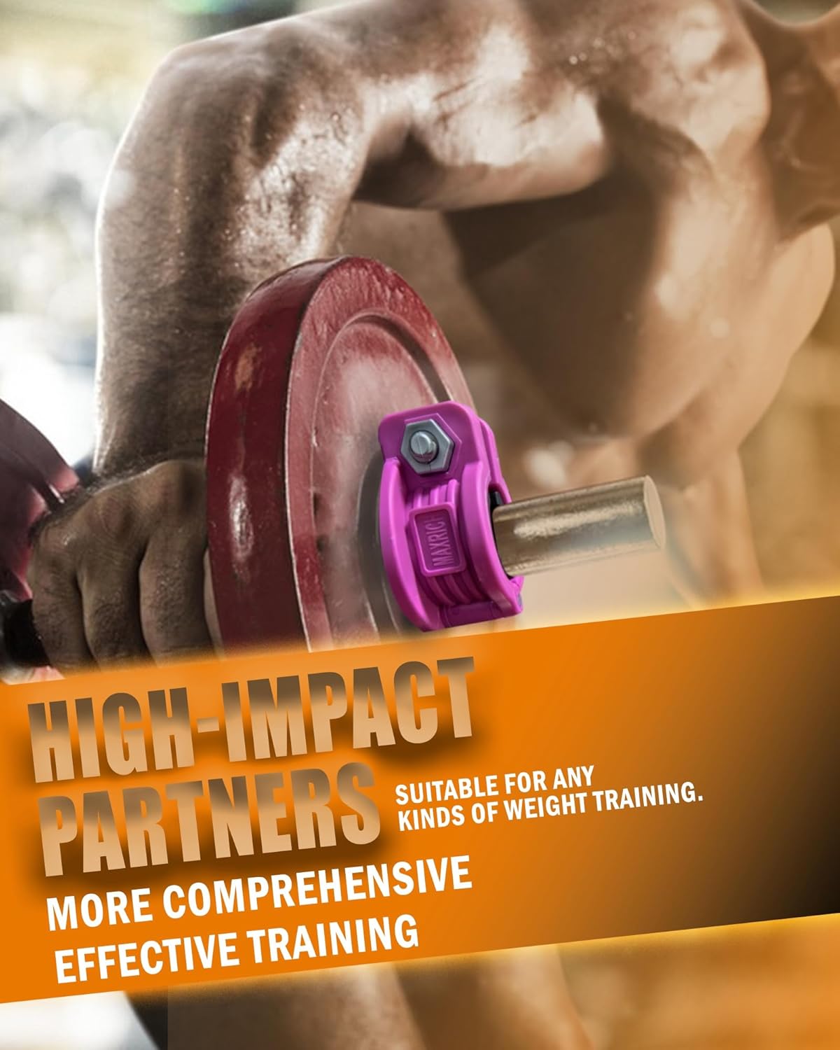 MAXRICH Barbell Clamp 1 inch Multiple Sizes & Adjustable Weight Clips for Quick Release Barbell Collars