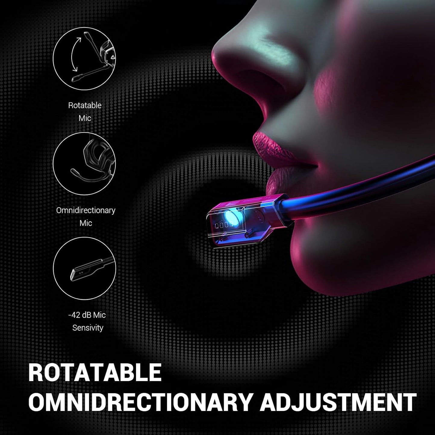 EKSA E1000 USB Gaming Headset for PC, Computer Headphones with Microphone/Mic Noise Cancelling, 7.1 Surround Sound, RGB Light - Wired Headphones for PS4, PS5 Console, Laptop, Call Center