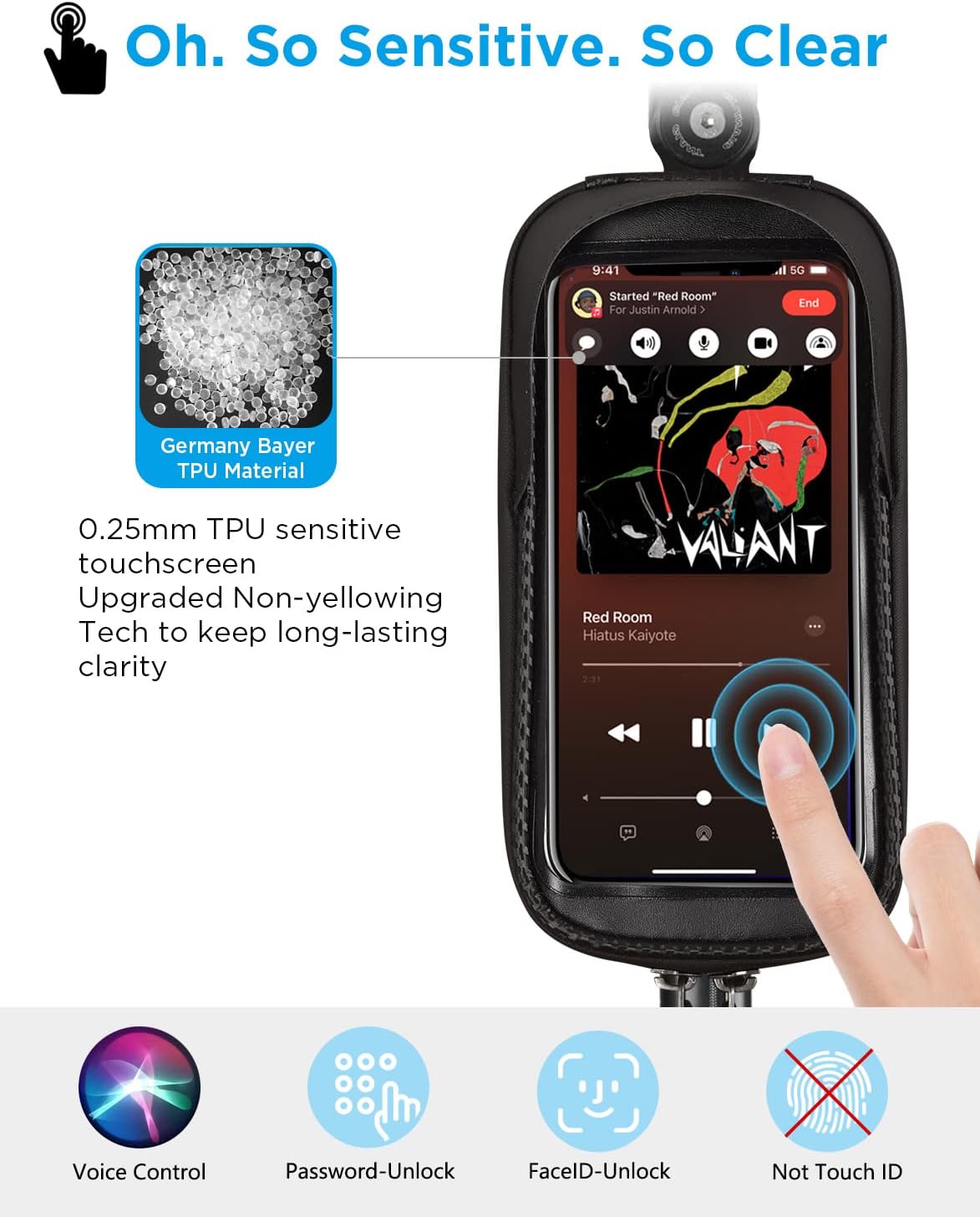 whale fall Quick Release Bike Frame Bag with Hard Shell, Waterproof Phone Mount with 0.25mm Touchscreen, Detachable Cycling Bag for Phones up to 6.9", Fits Road & Mountain Bikes