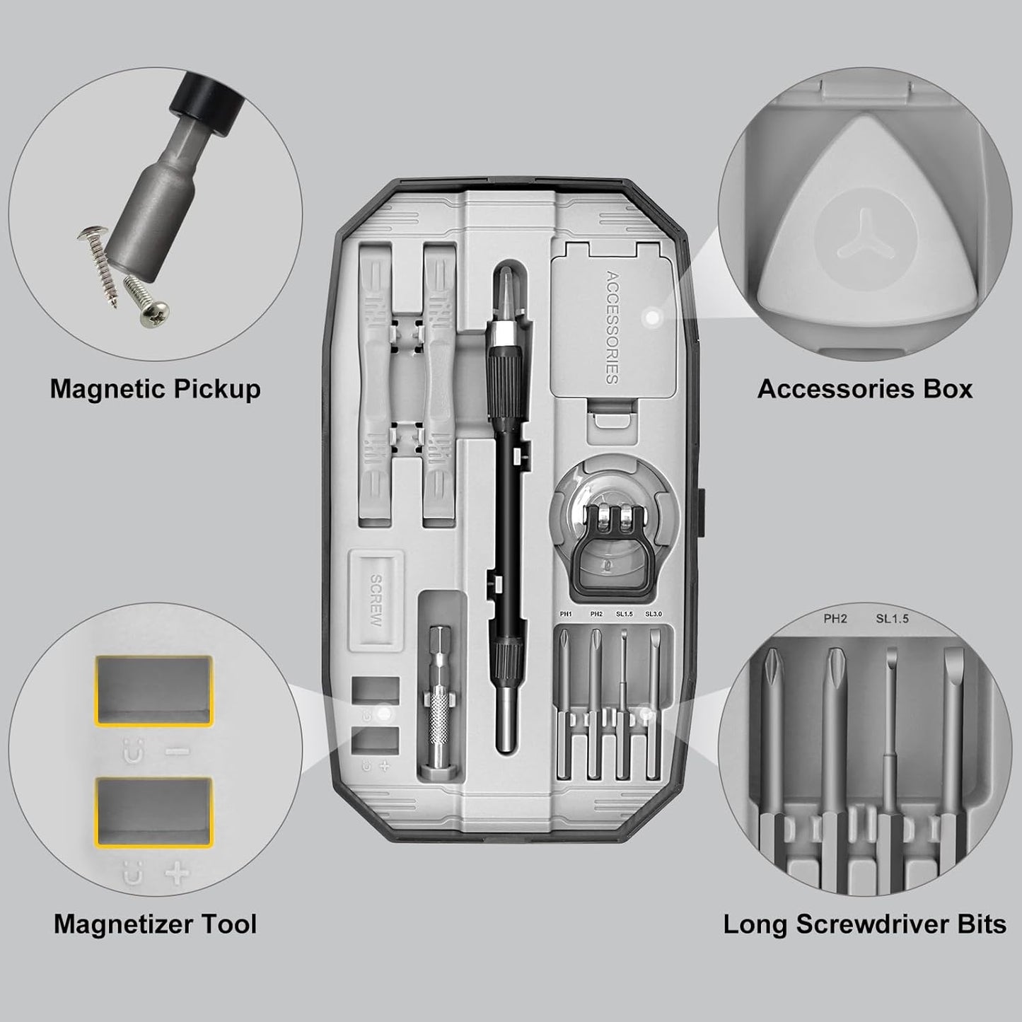 STREBITO Precision Screwdriver Set 153 in 1 Small Screwdriver Set with Case, Magnetic Screwdriver Electronic Toolkit - PC, Laptop, Cell Phone, Macbook, Game Controller, RC & Computer Repair Tool Kit